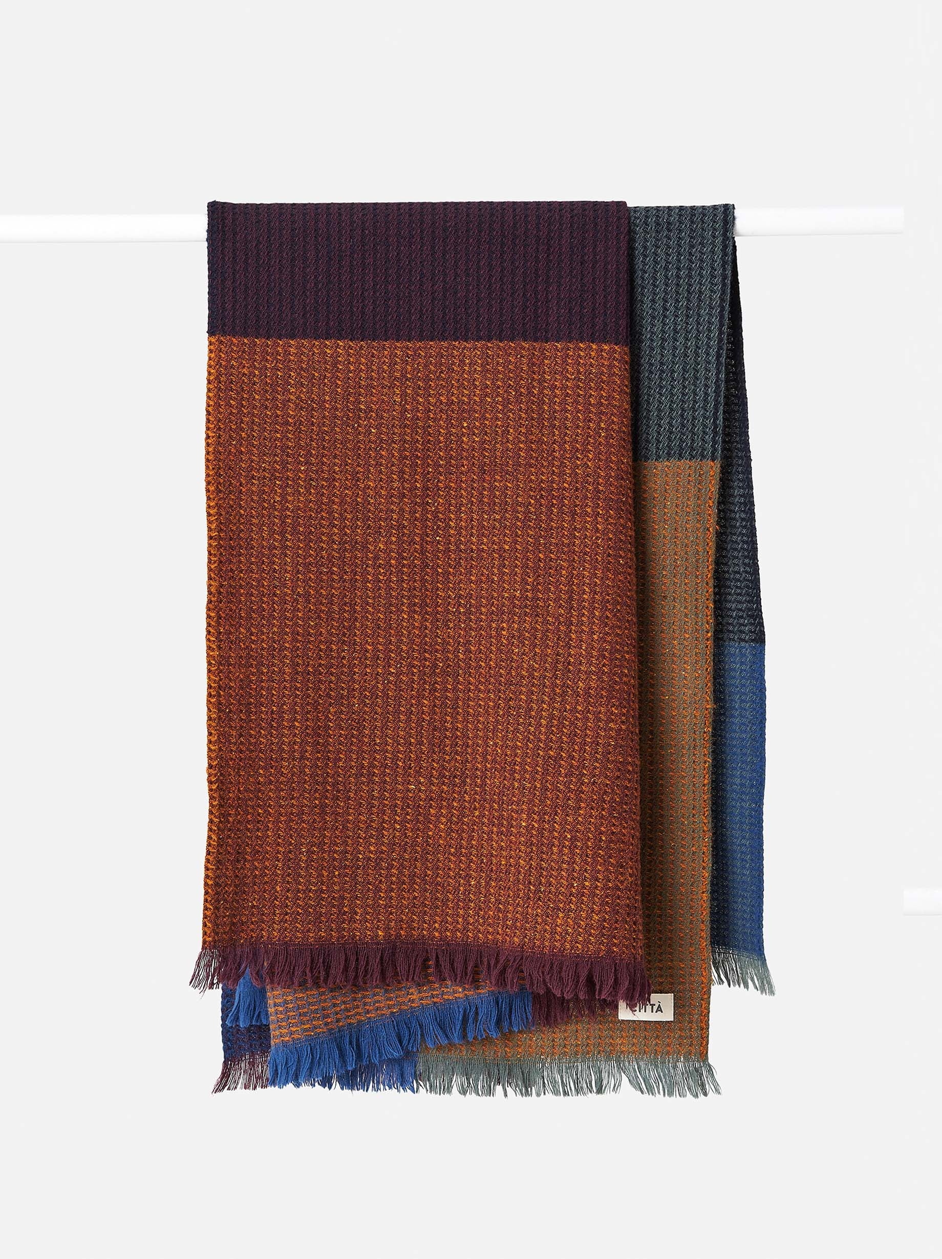Waffle Wool Blanket Multi / 59.05"L x 70.86"W