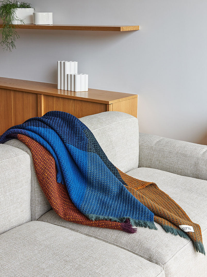 Waffle Wool Blanket Multi / 59.05"L x 70.86"W