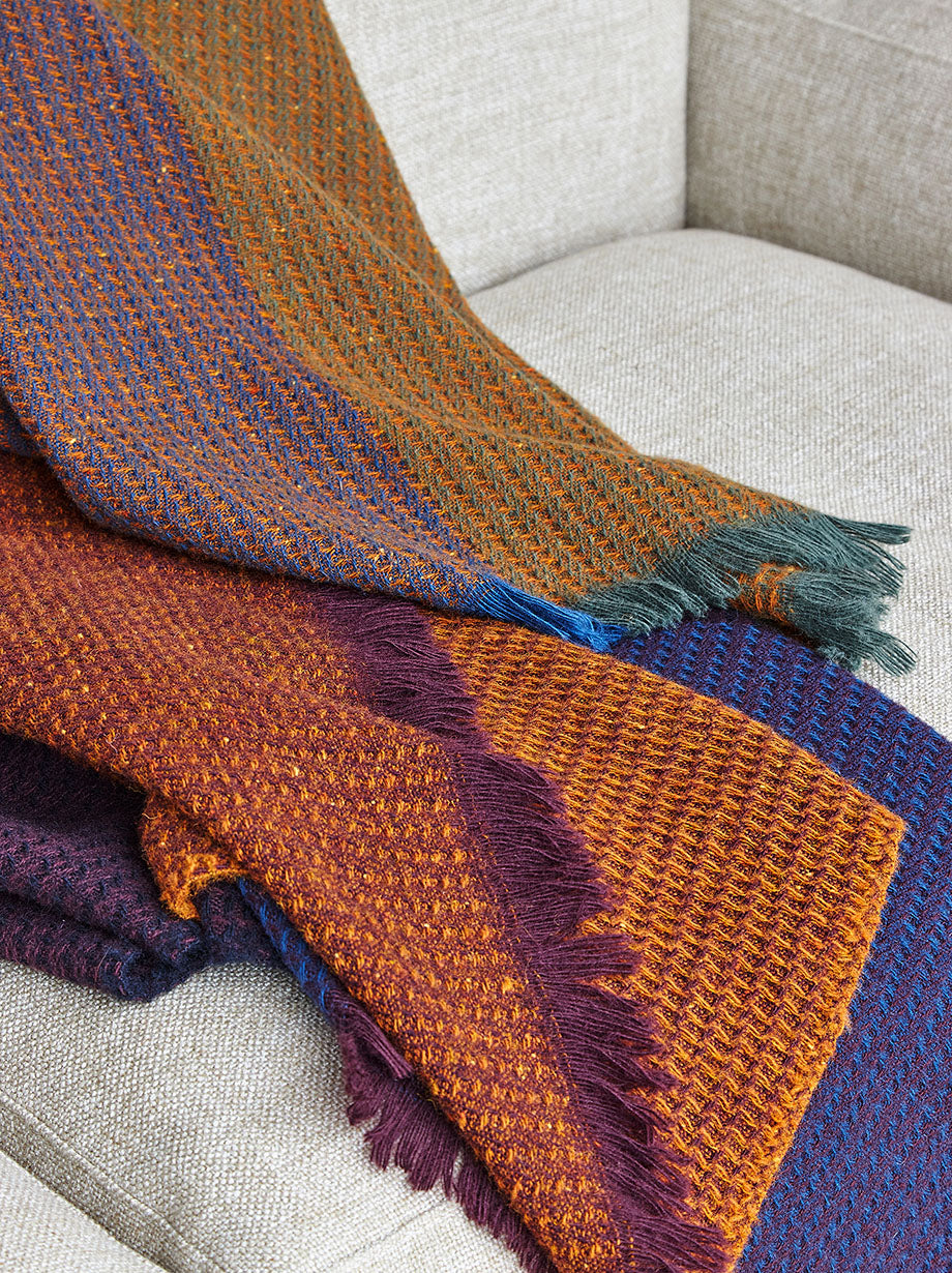 Waffle Wool Blanket Multi / 59.05"L x 70.86"W