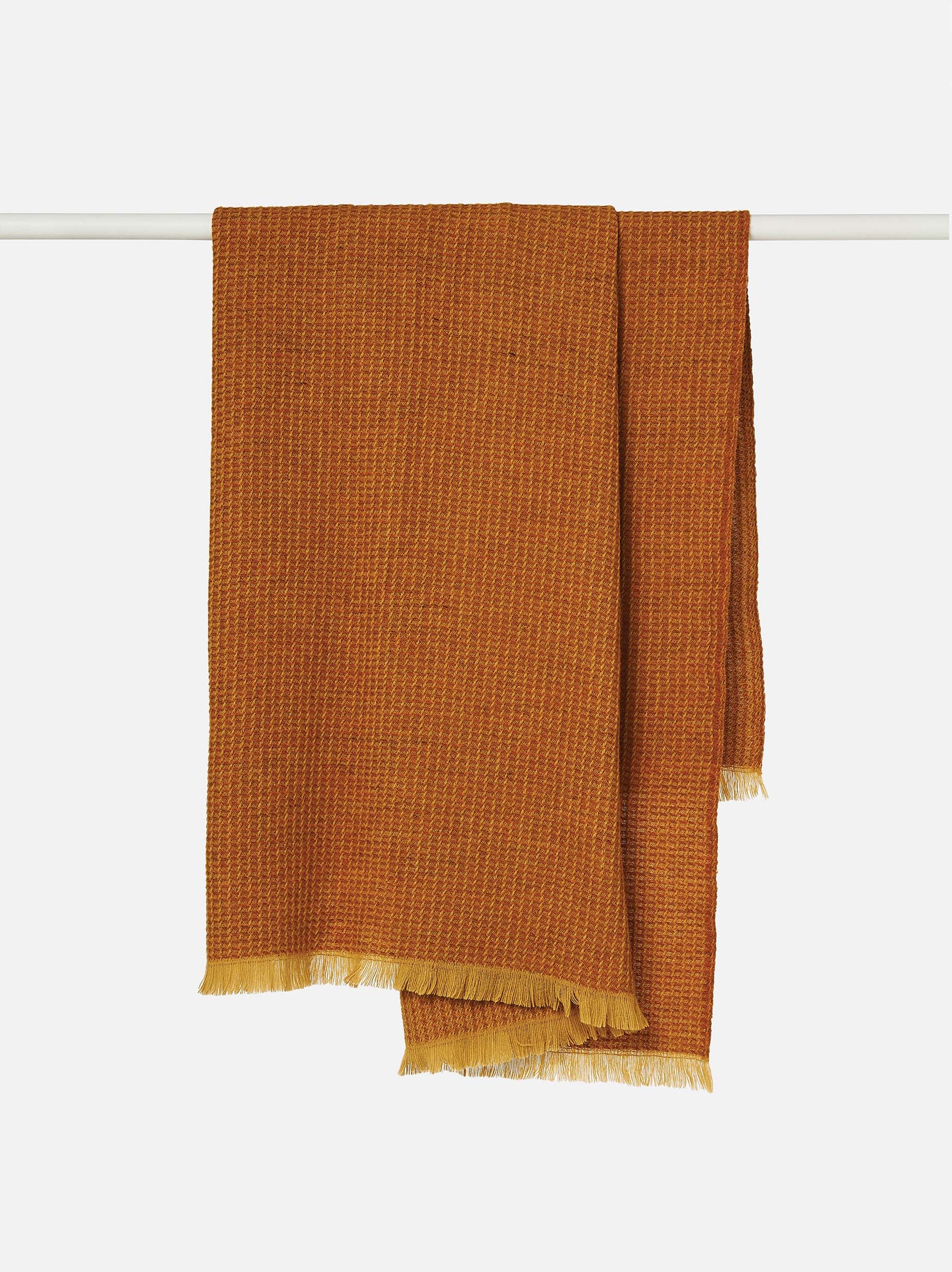 Waffle Wool Blanket Honey/Orange Peel / 59.05"L x 70.86"W