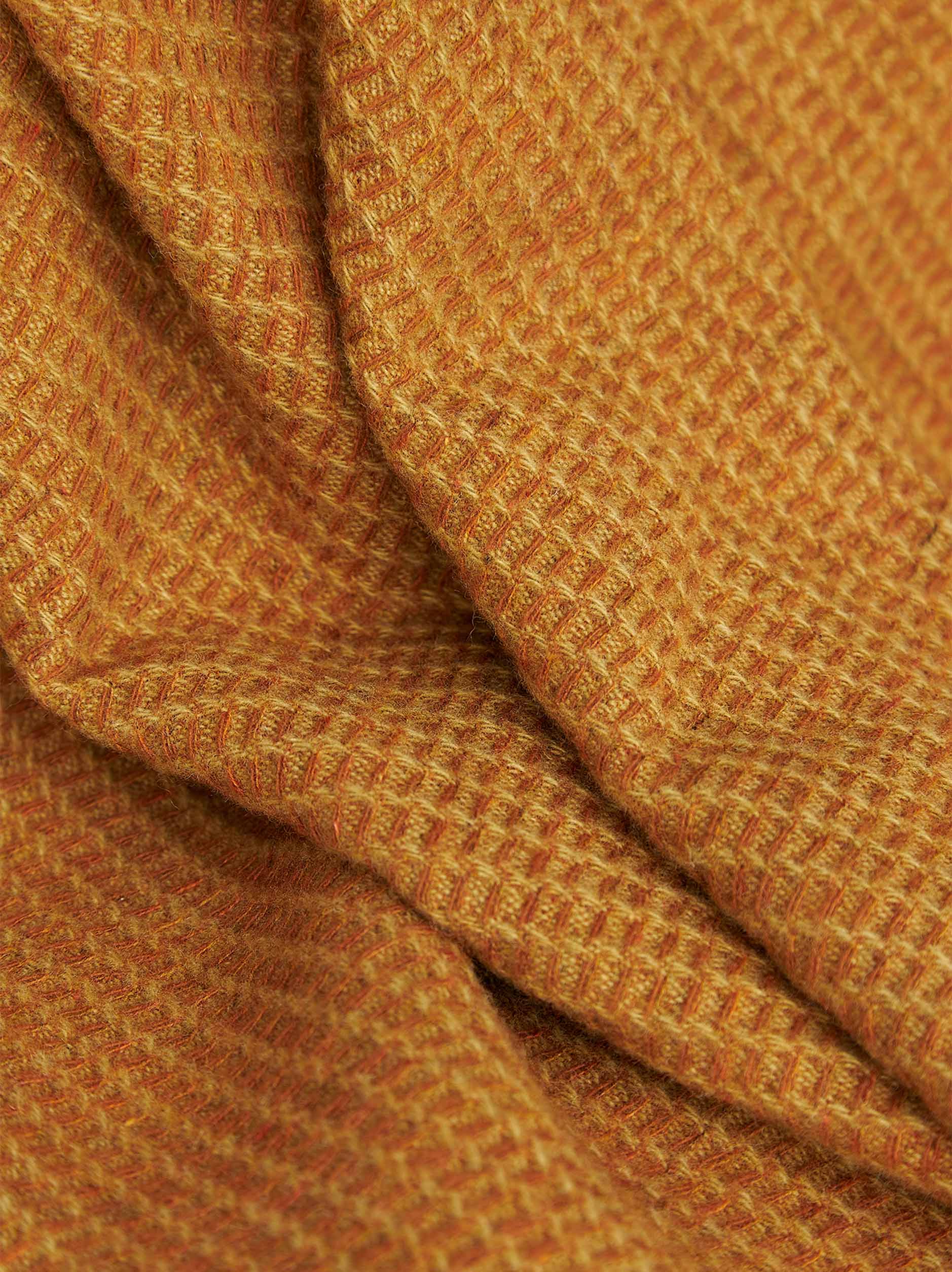 Waffle Wool Blanket Honey/Orange Peel / 59.05"L x 70.86"W