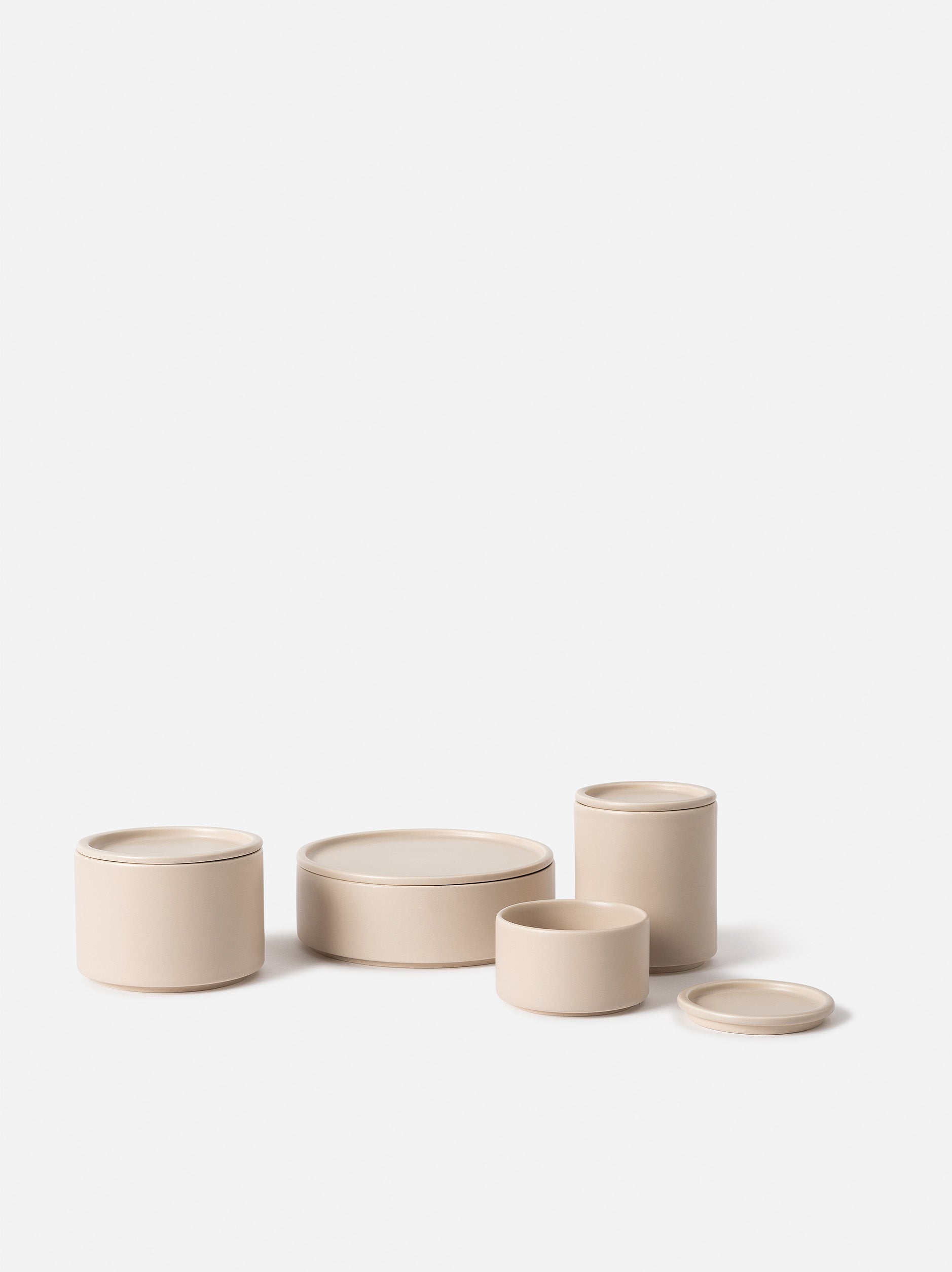 Bower Ceramic Canister Oat / Medium