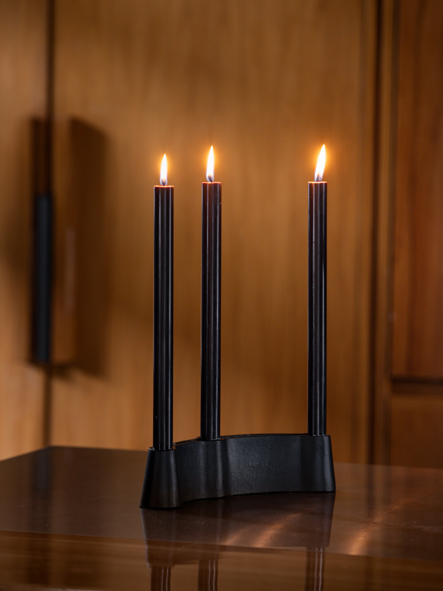 Channel Candle Holder Black / Triple