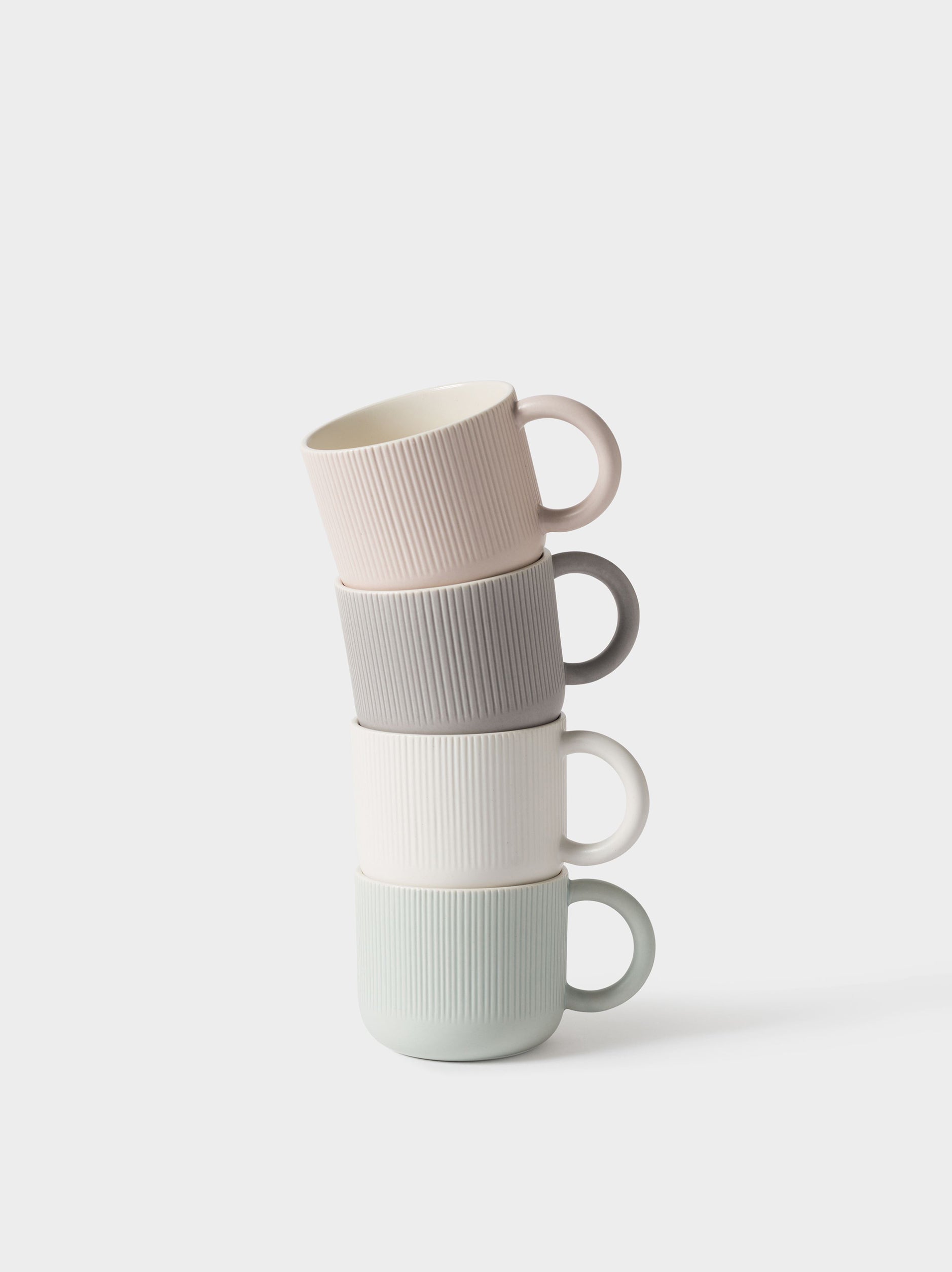 Cafe Mug Set of 4 Grey / 10oz
