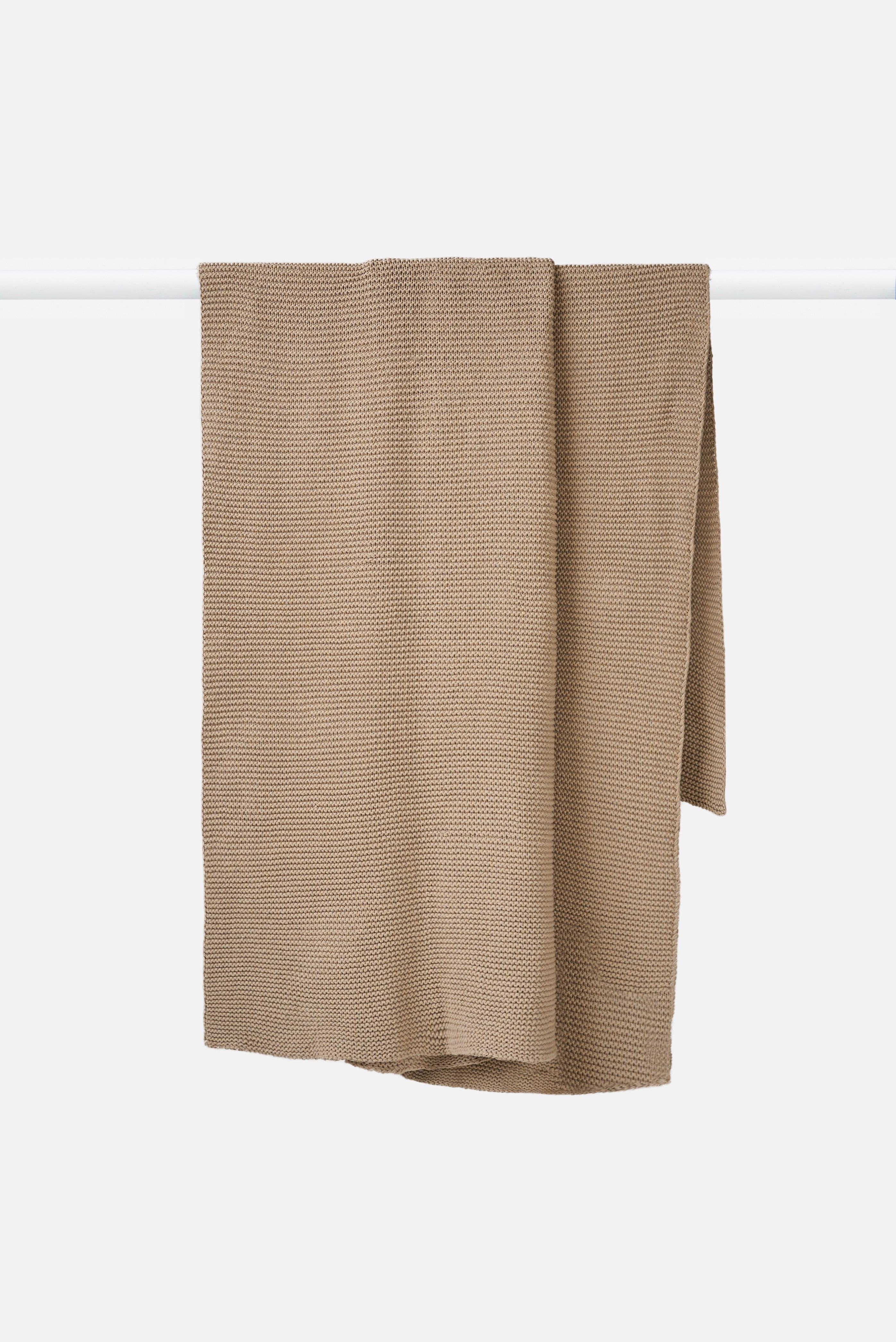Purl Knit Throw Beige / 55.11"L x 70.86"W