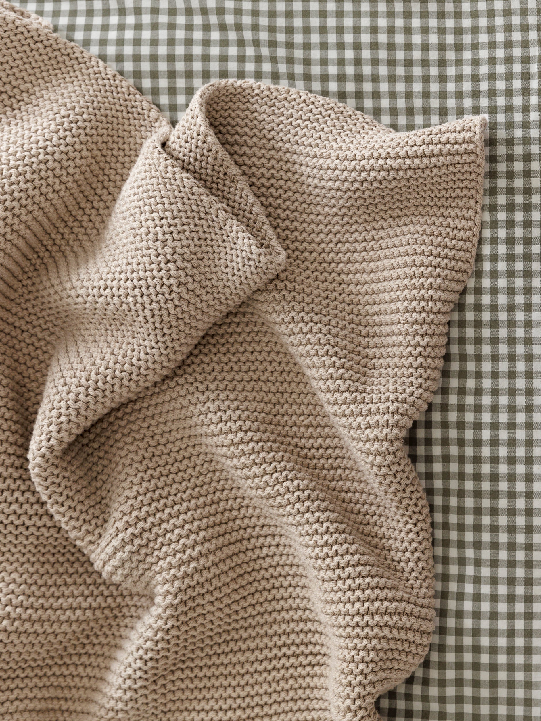 Purl Knit Throw Beige / 55.11"L x 70.86"W