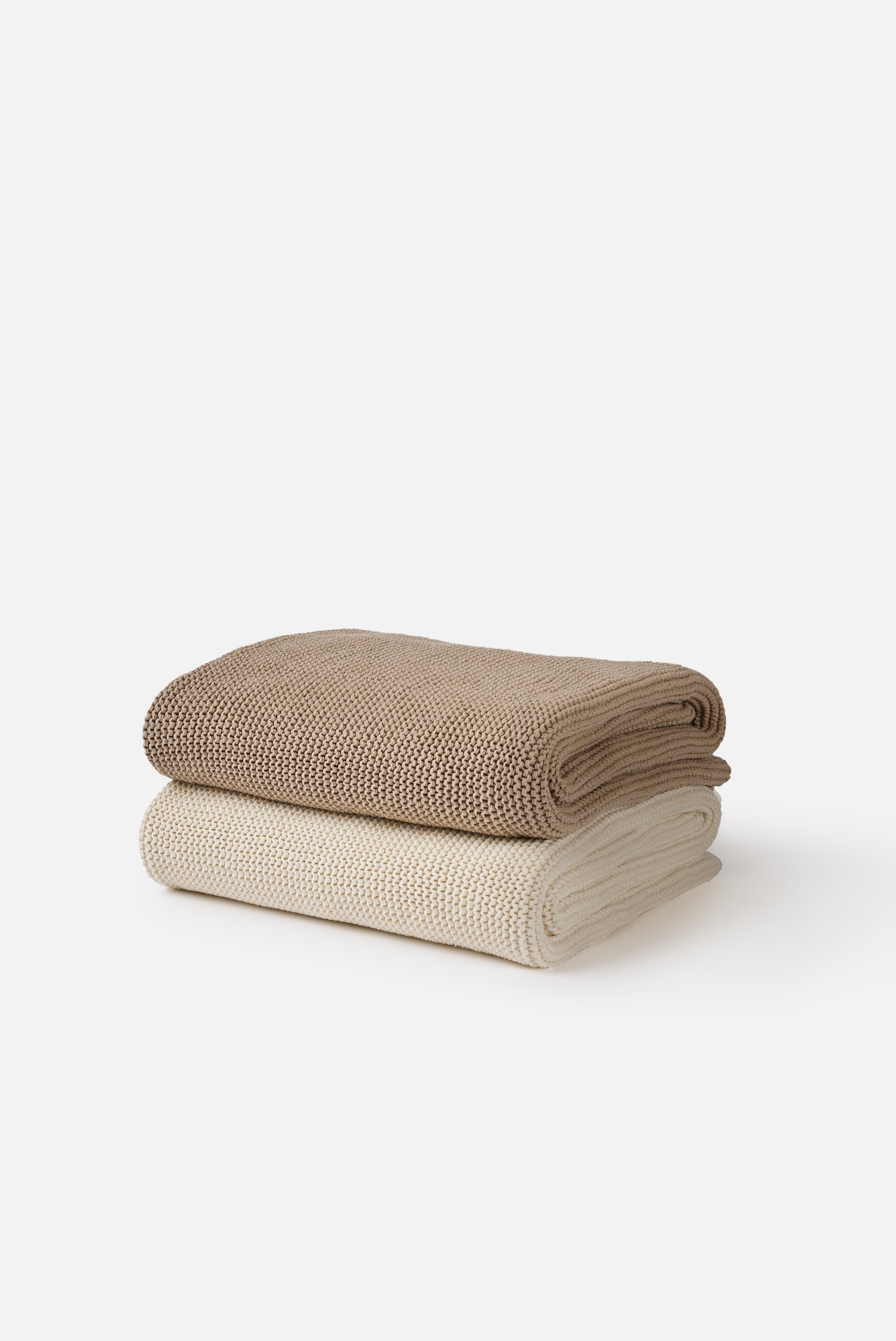 Purl Knit Throw Beige / 55.11"L x 70.86"W