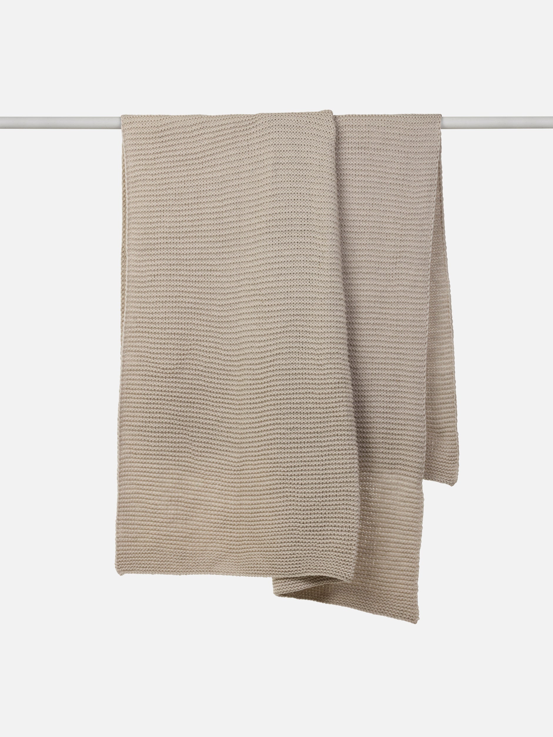 Wool Purl Knit Throw Bone / 55.11"L x 70.86"W