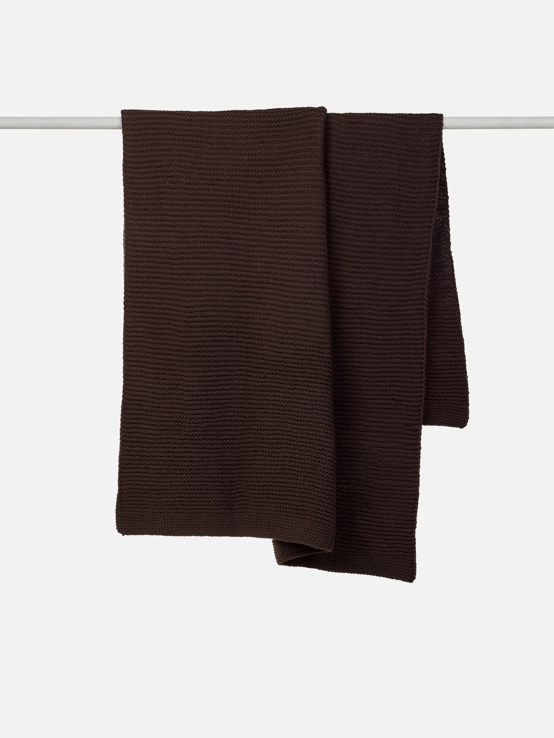Wool Purl Knit Throw Cocoa / 55.11"L x 70.86"W