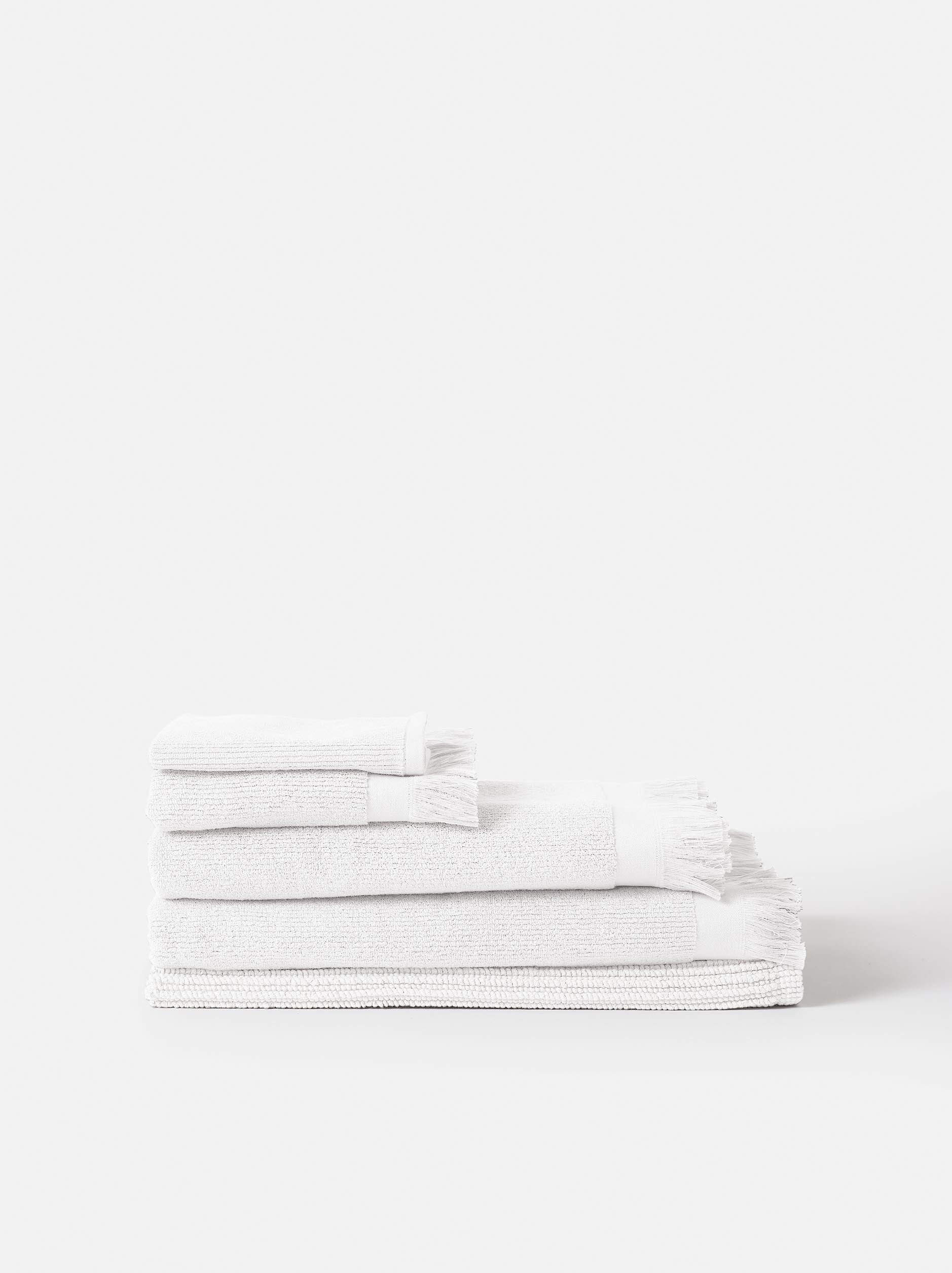 Ribbed Bath Towel White / Bath Towel