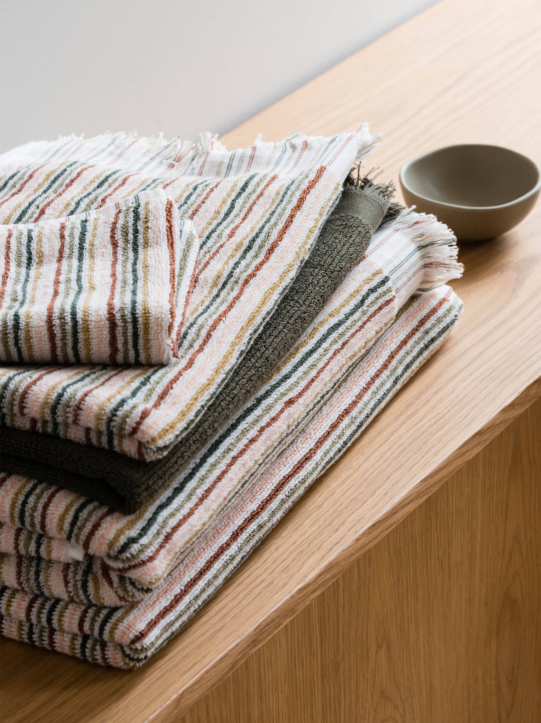 Alice Cotton Bath Towel Range Moss/Multi / Face Cloth