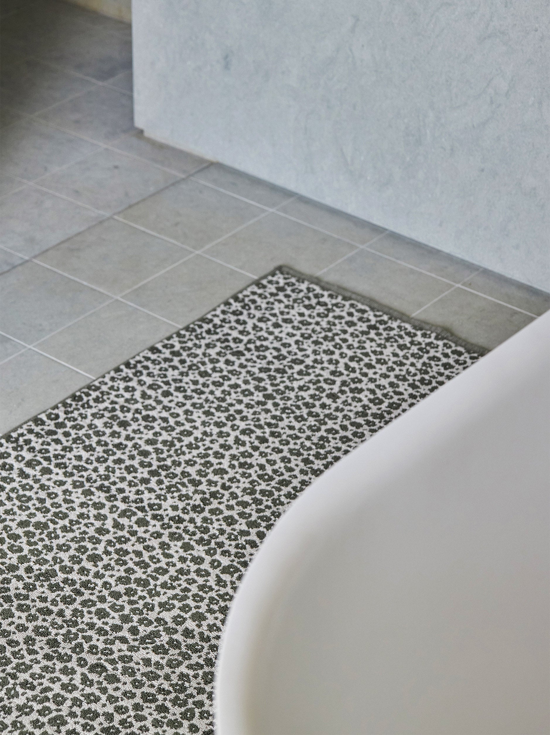 Forget Me Not Cotton Bath Mat Ivy/Oat / Bath Mat