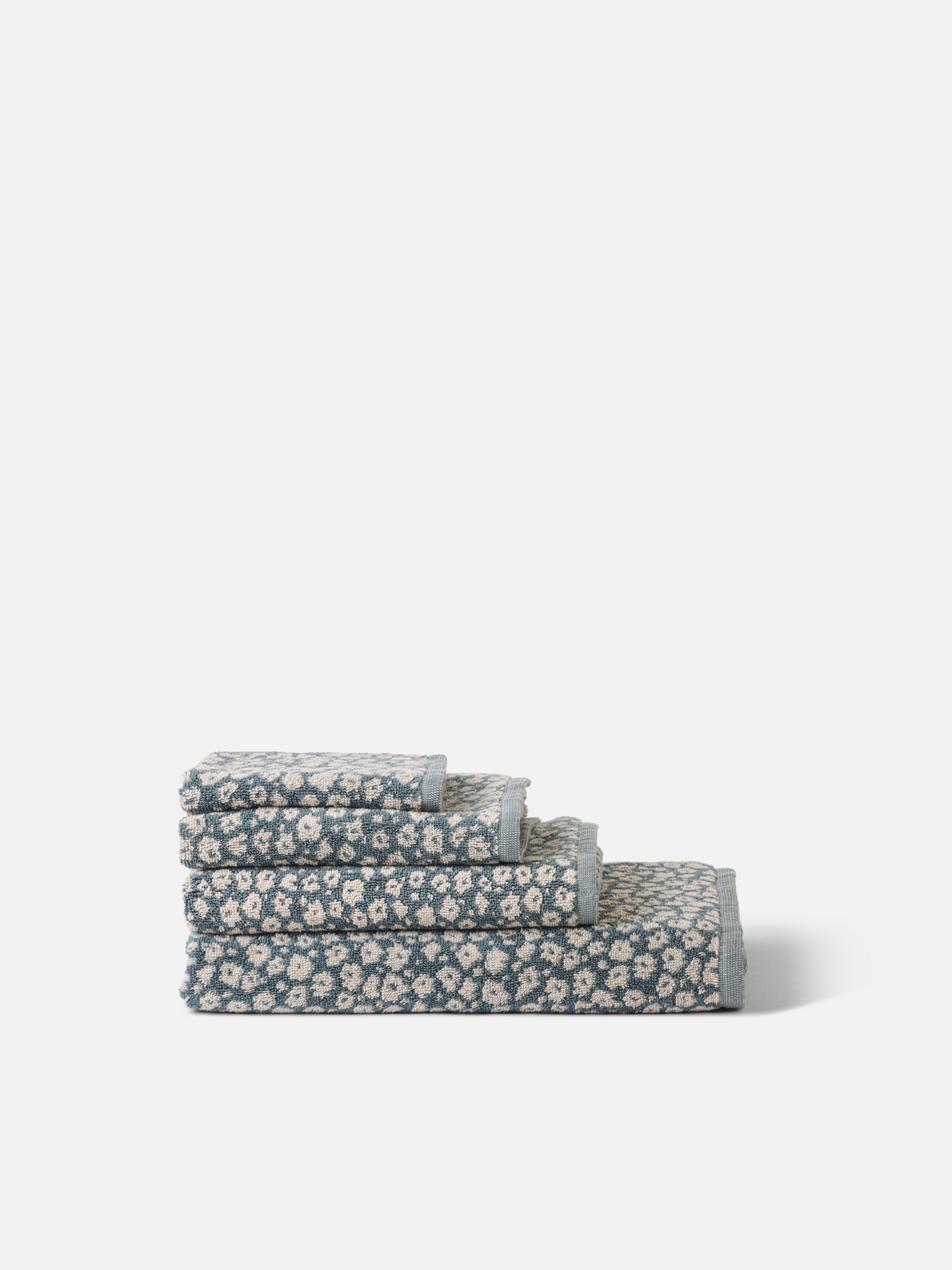 Forget Me Not Cotton Bath Towel Range Cod/Oat / Face Cloth