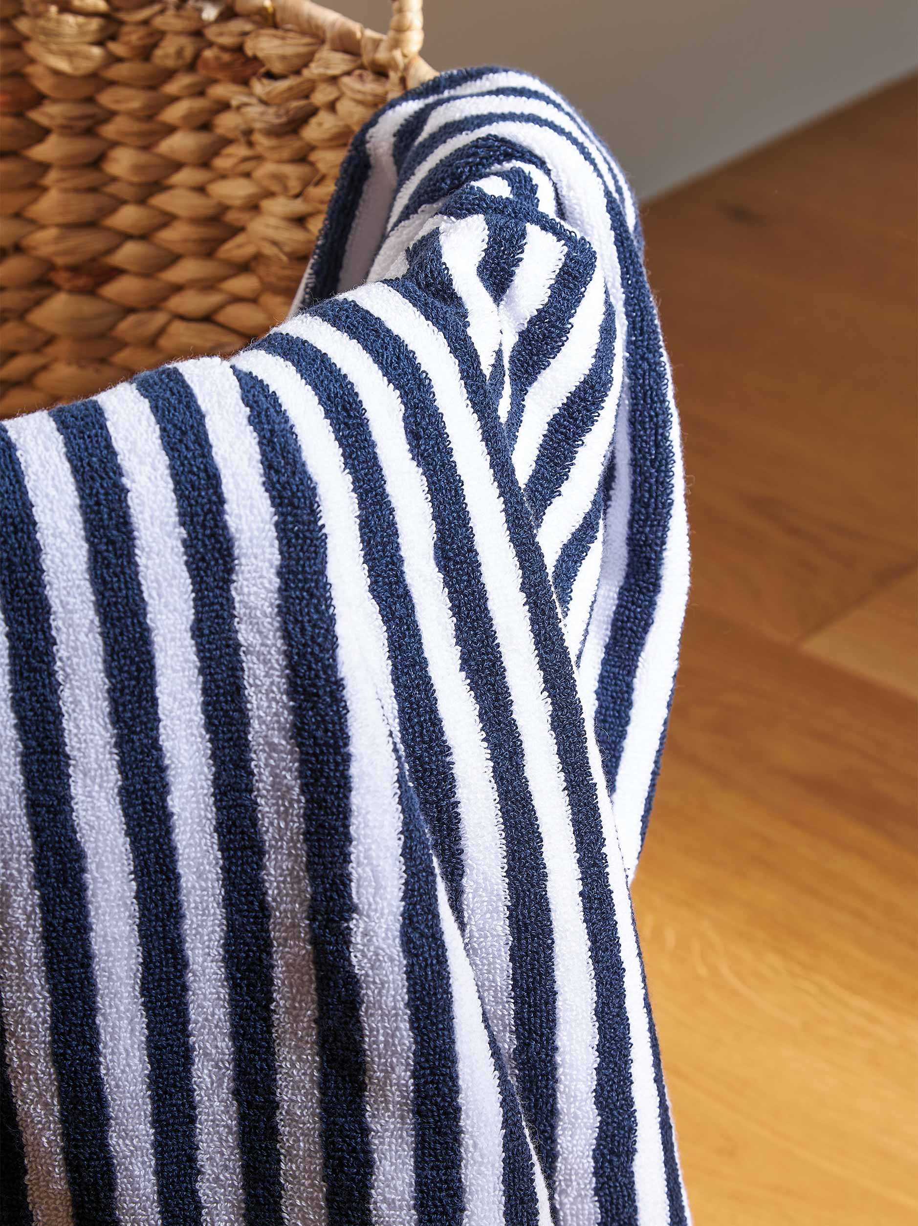 Wide Stripe Cotton Towel Bundle Navy/White - Wide Stripe / Towel Bundle