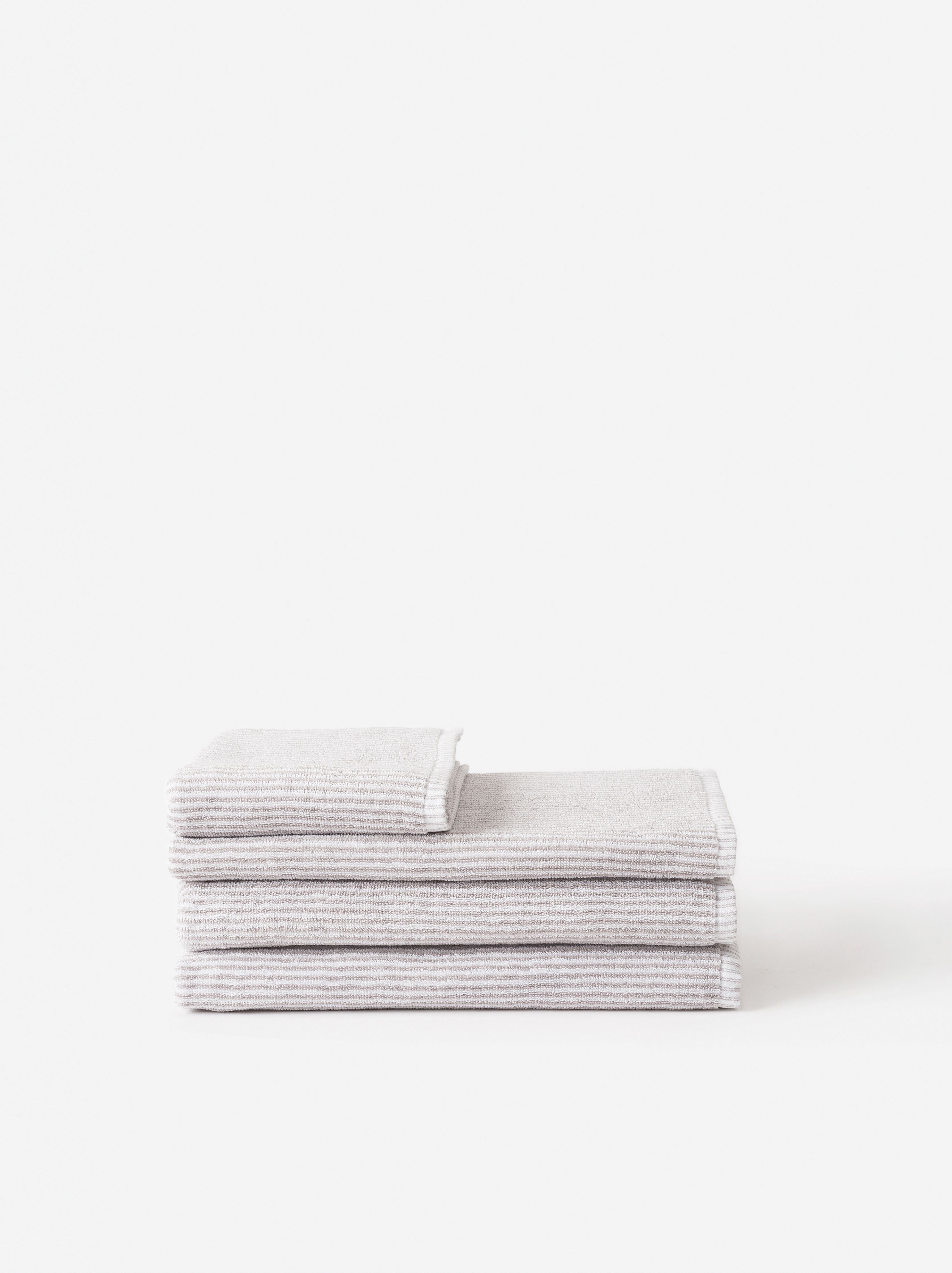 Stripe Cotton Bath Mat Grey/White / Bath Mat