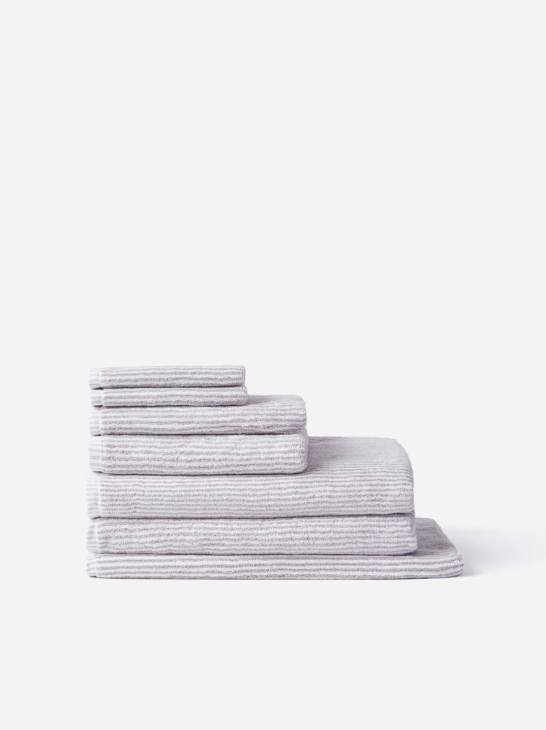 Stripe Cotton Towel Bundle Grey/White - Stripe / Towel Bundle