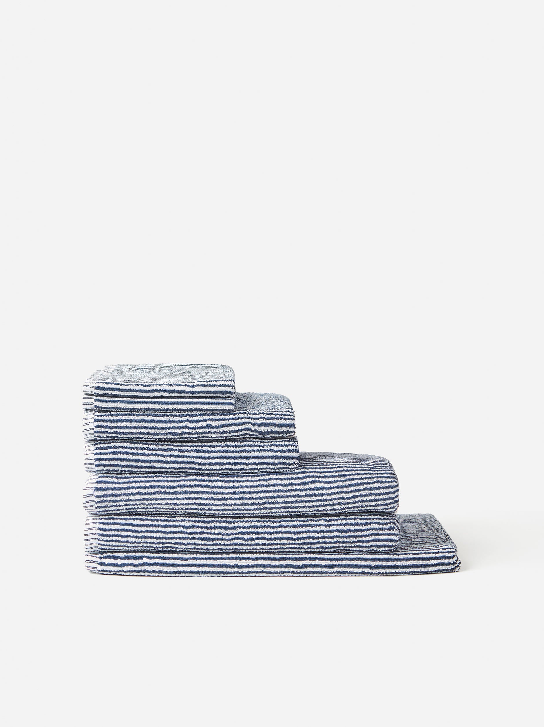 Stripe Cotton Hand Towel Navy/White / Hand Towel