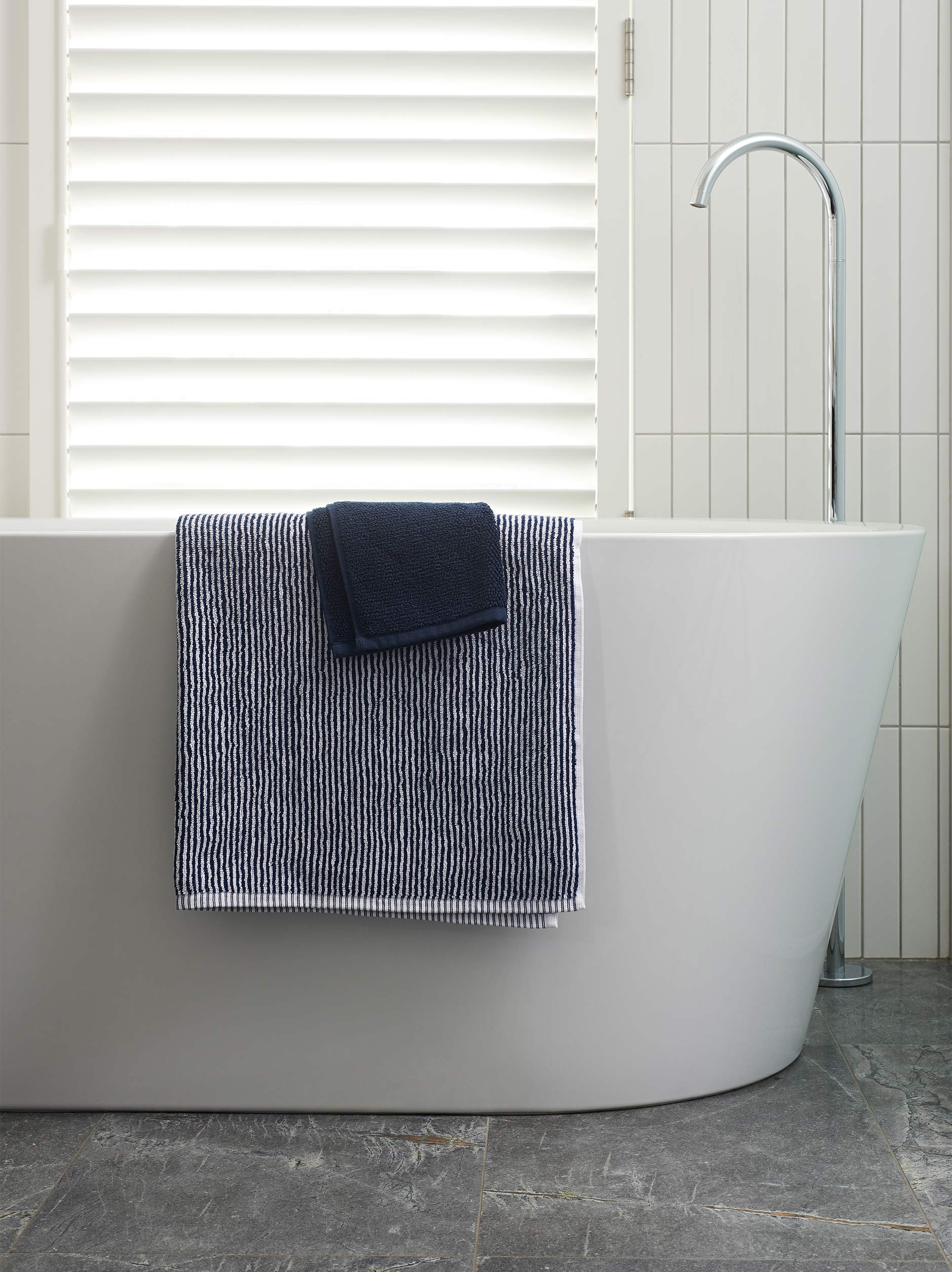 Stripe Cotton Towel Bundle Navy/White - Stripe / Towel Bundle