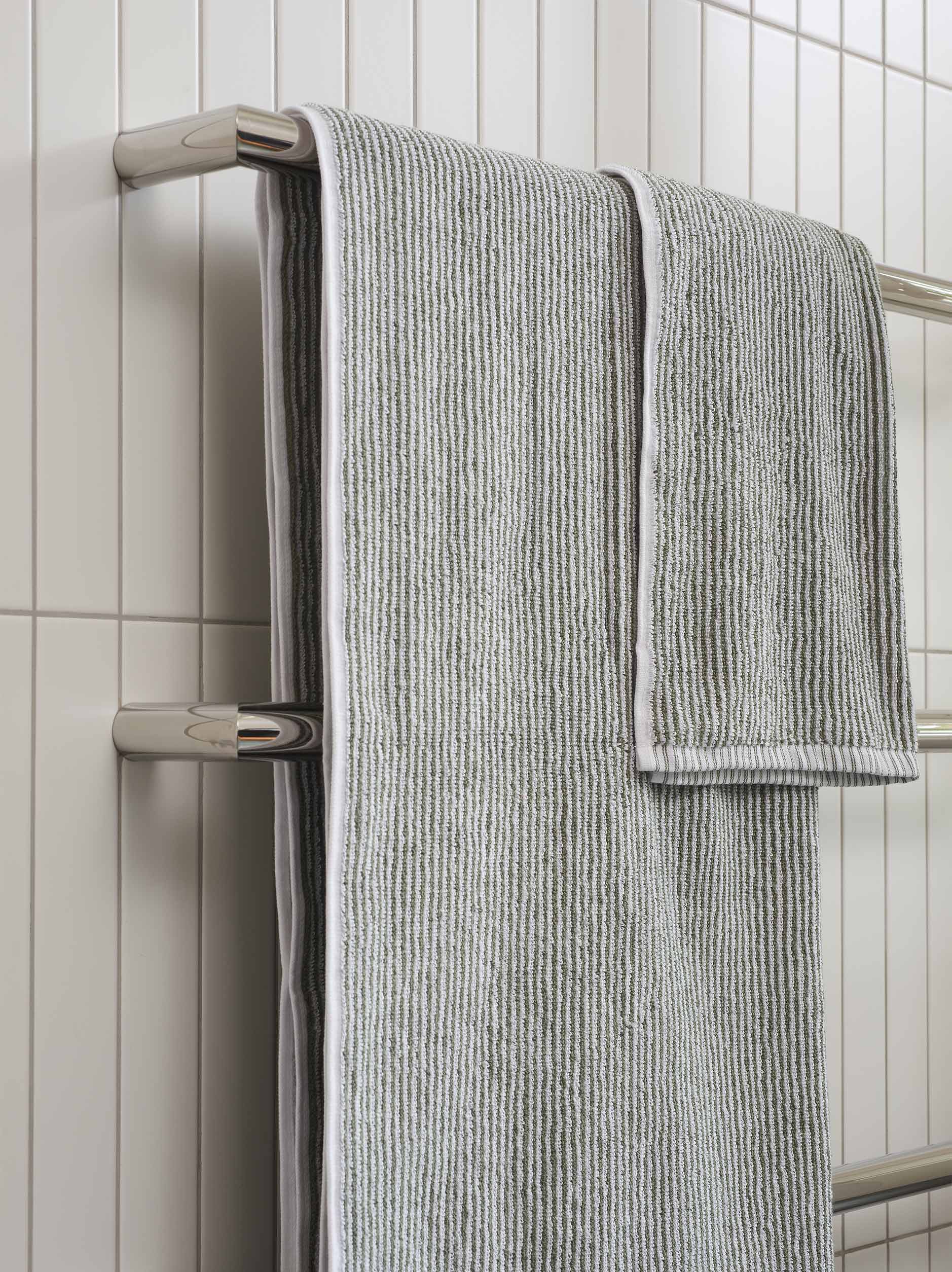 Stripe Cotton Towel Bundle Olive/White - Stripe / Towel Bundle