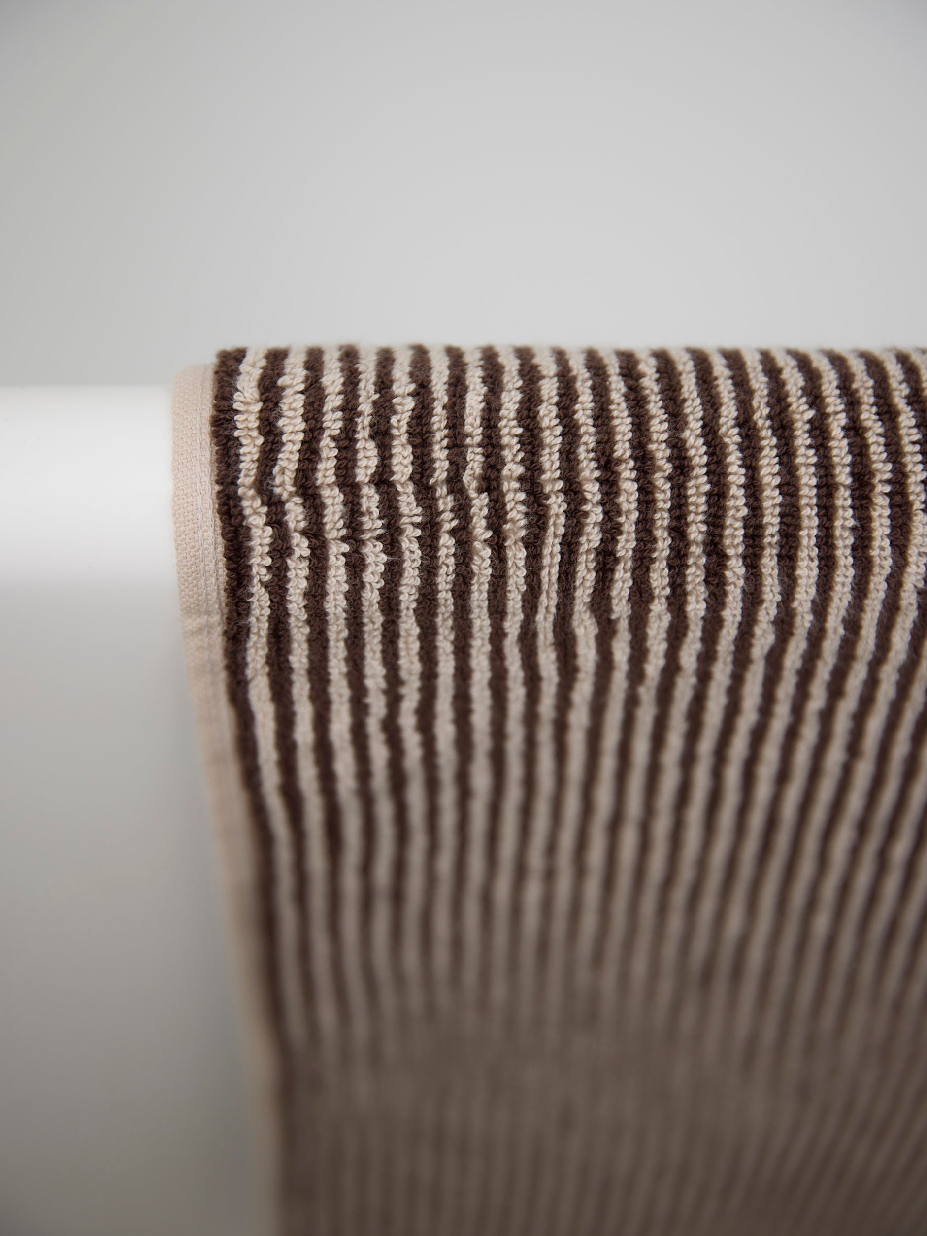 Stripe Cotton Bath Mat Cocoa/Bone / Bath Mat