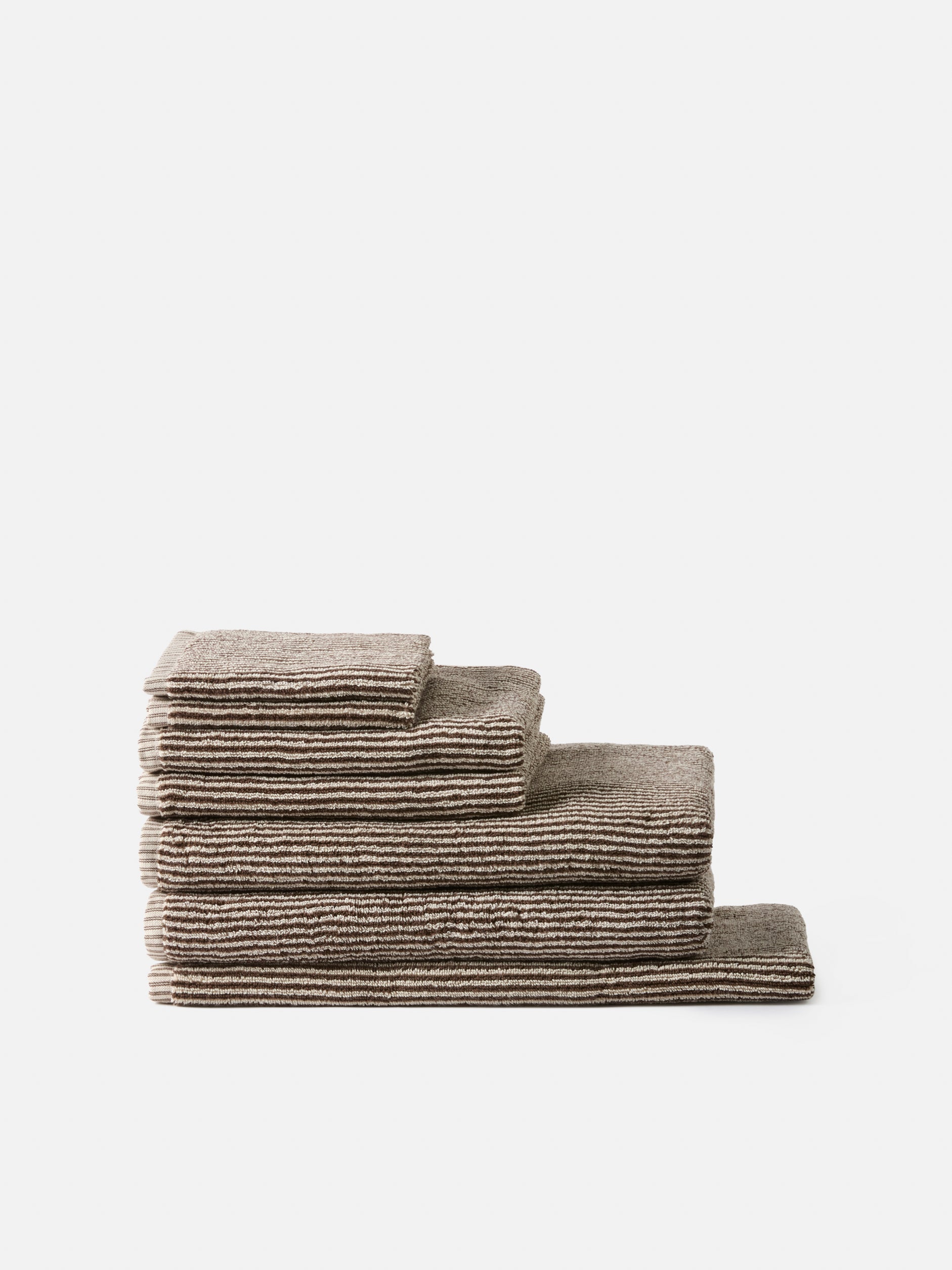 Stripe Cotton Face Cloth Cocoa/Bone / Face Cloth