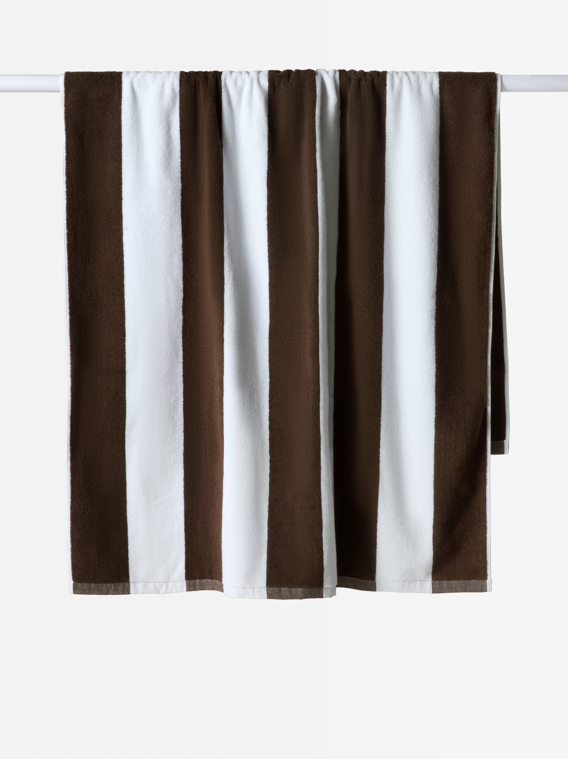 Stripe Beach Towel Cocoa/White / 35.43" x 66.92"