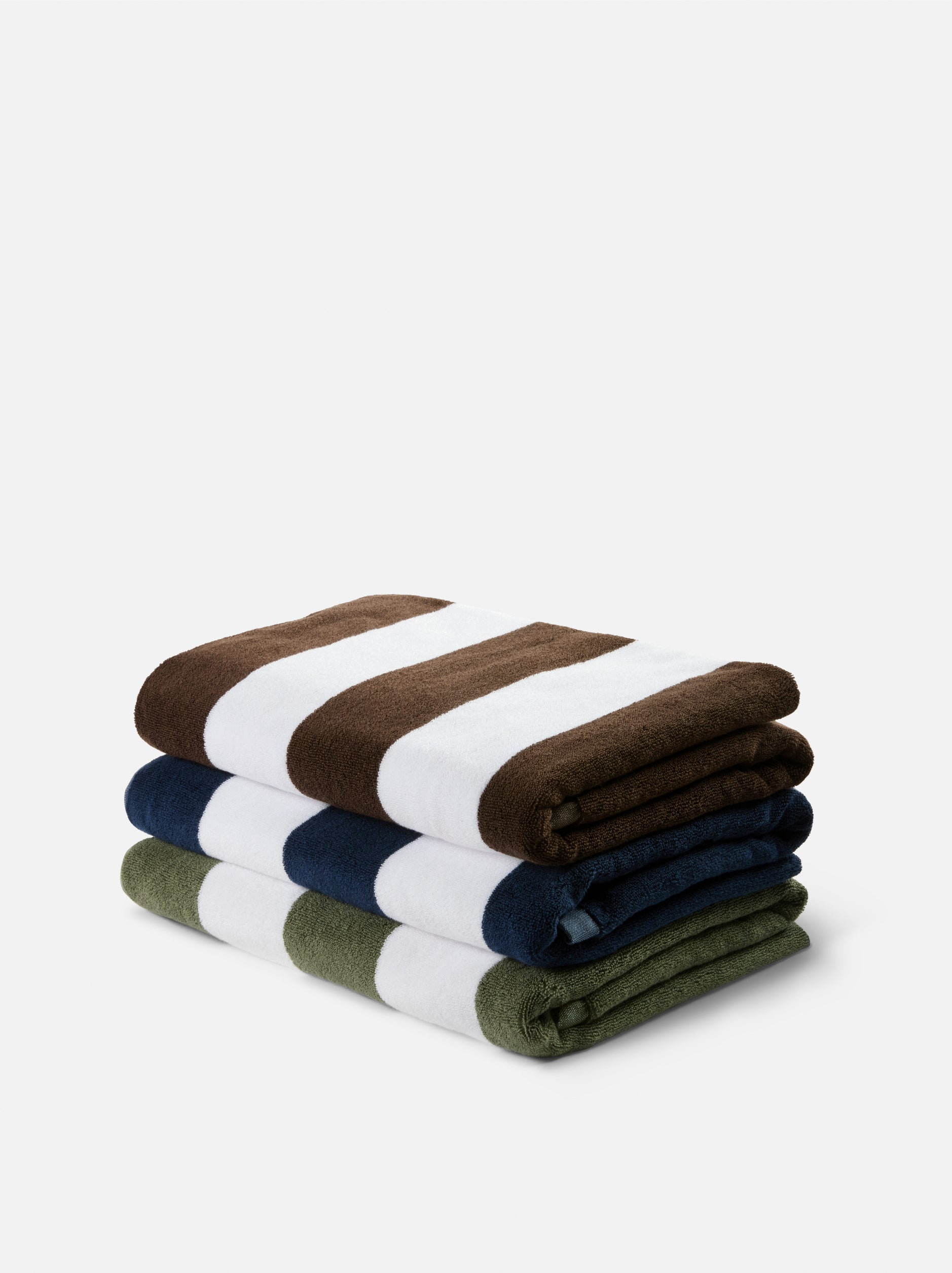 Stripe Beach Towel Cocoa/White / 35.43" x 66.92"