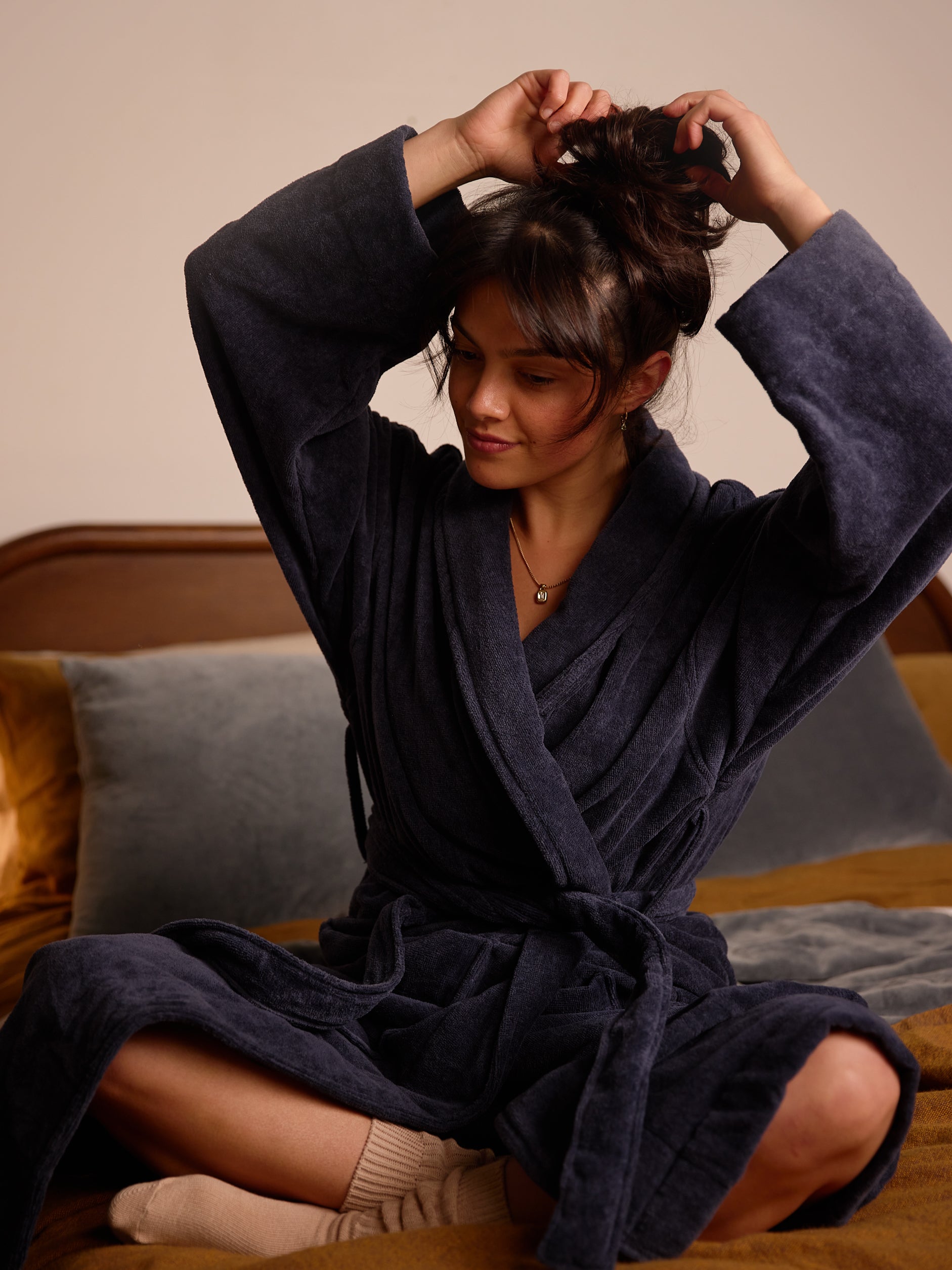 Velour Cotton Robe Night / Medium