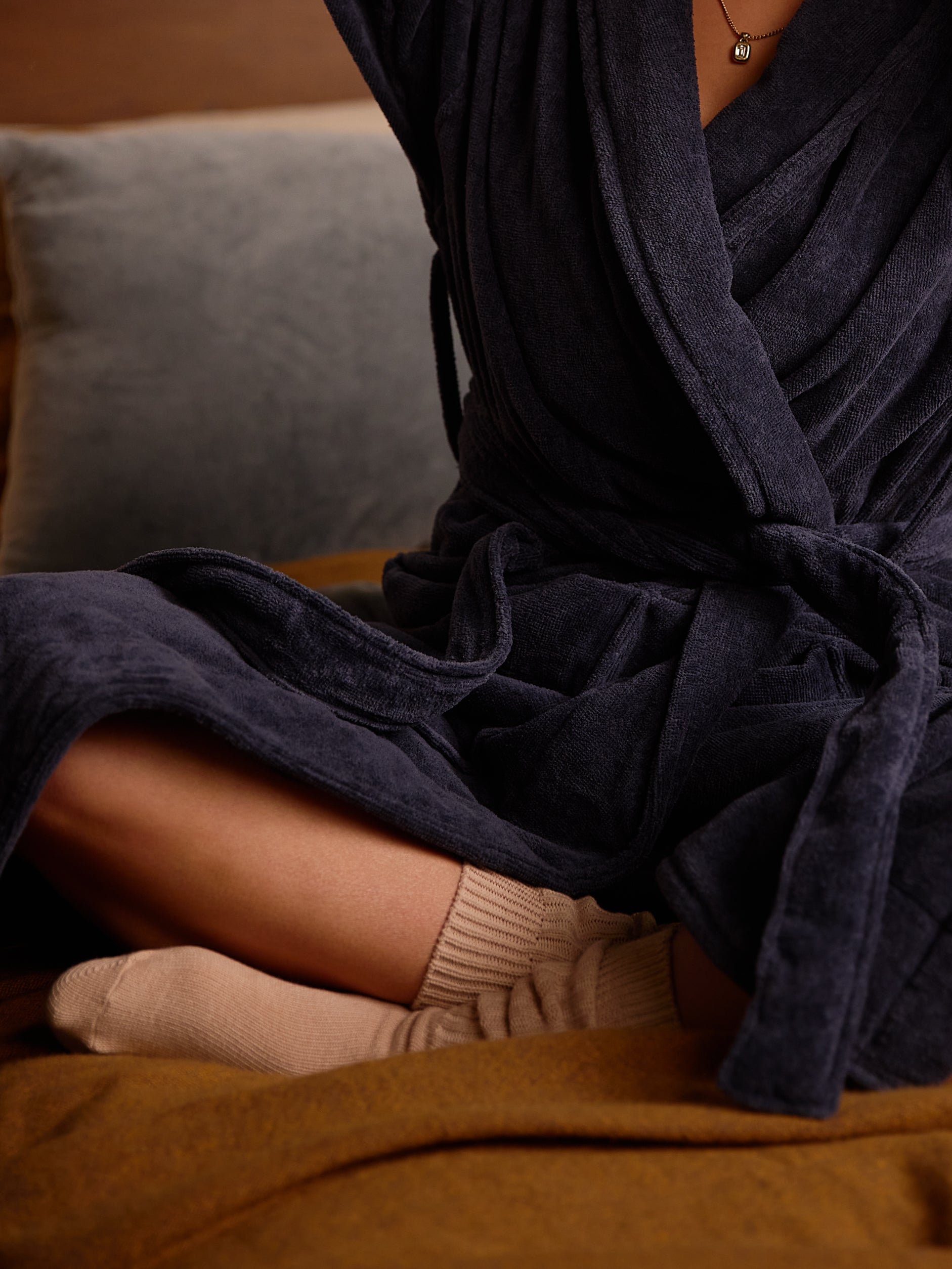 Velour Cotton Robe Night / X-Large
