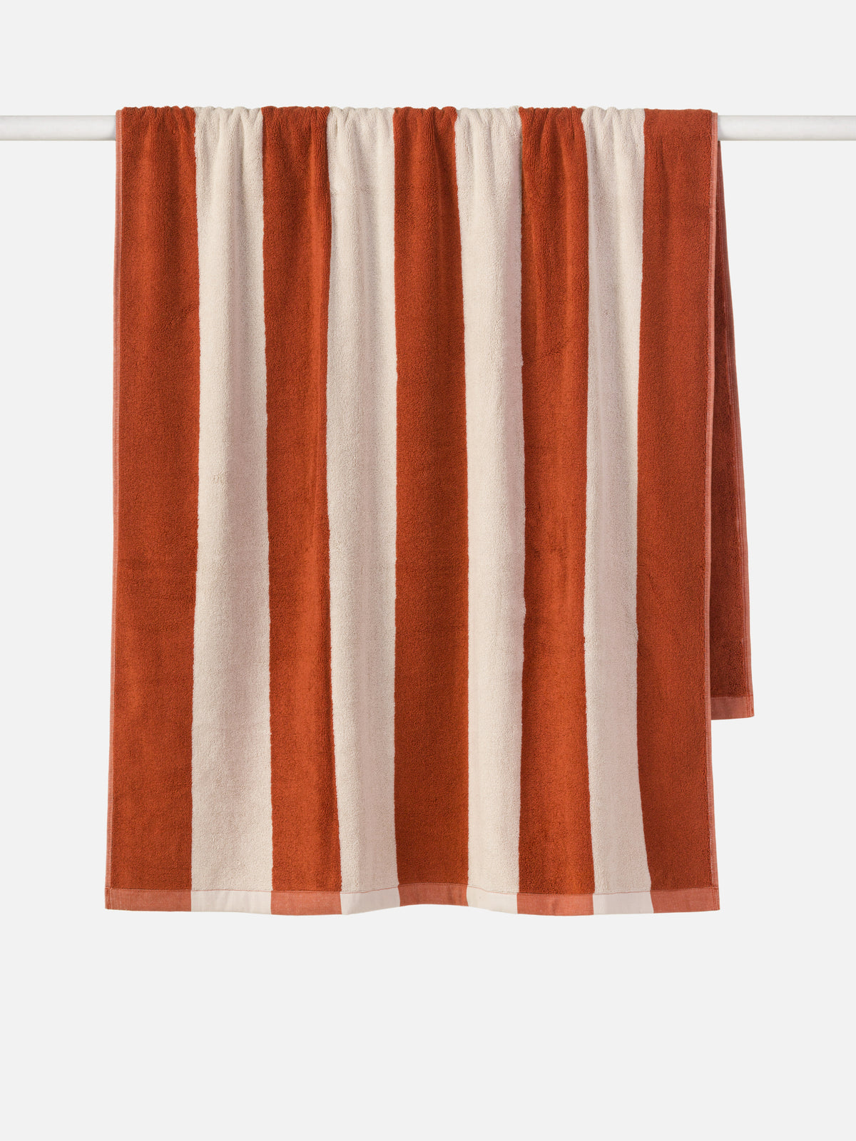 Striped Beach Towel Tamarillo/Bone / 35.43" x 66.92"