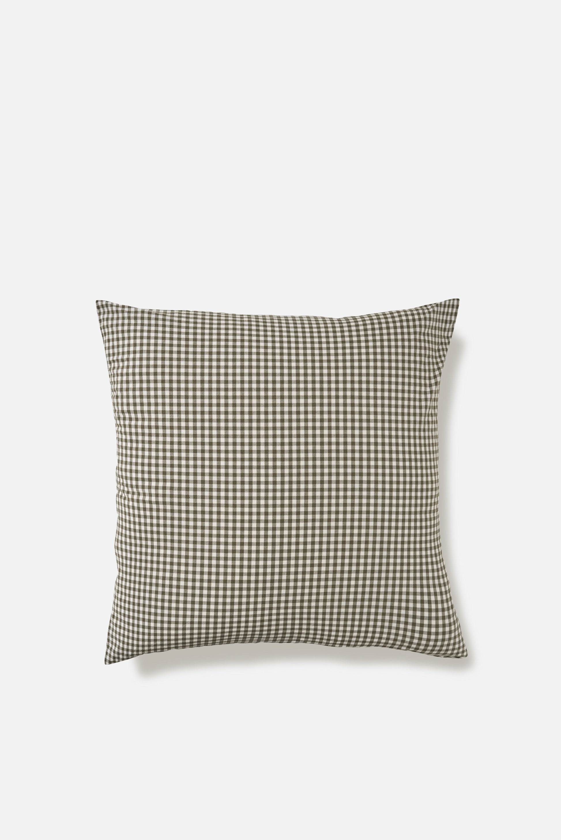 Gingham Organic Cotton Euro Pillowcase Olive / European Pillowcase