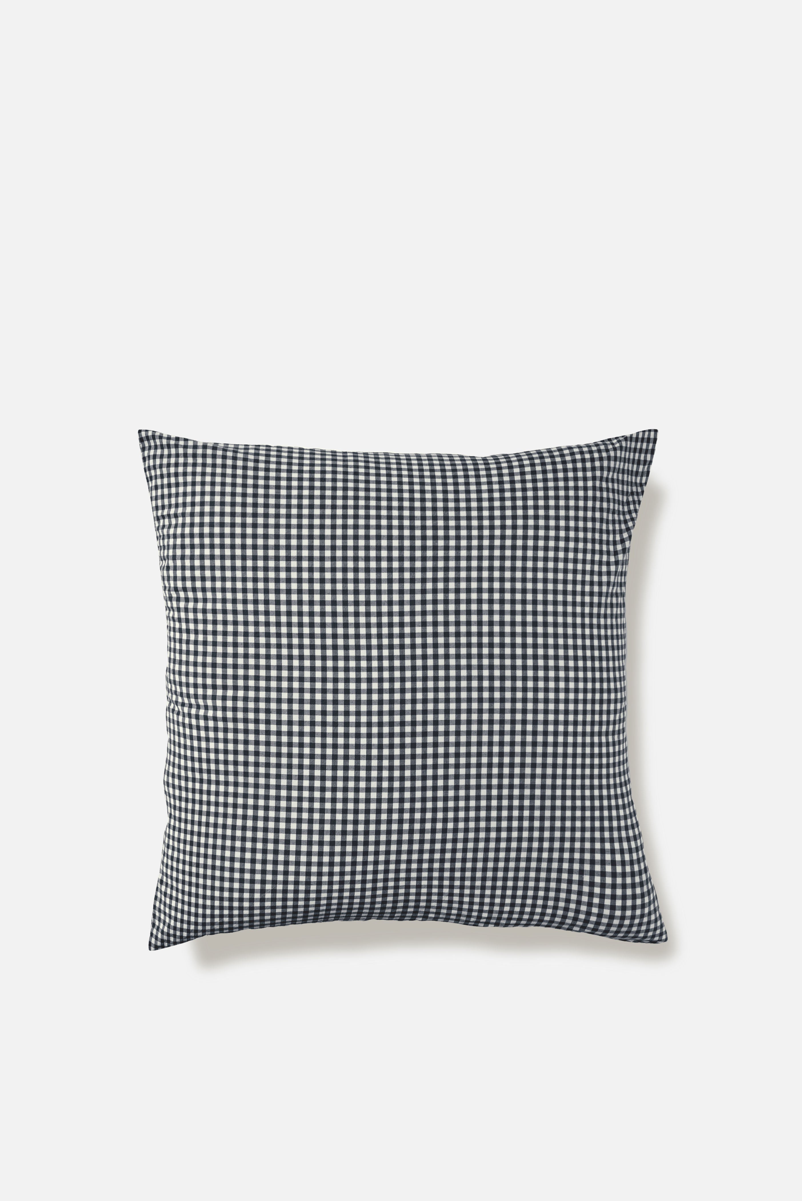 Gingham Organic Cotton Euro Pillowcase Navy / European Pillowcase