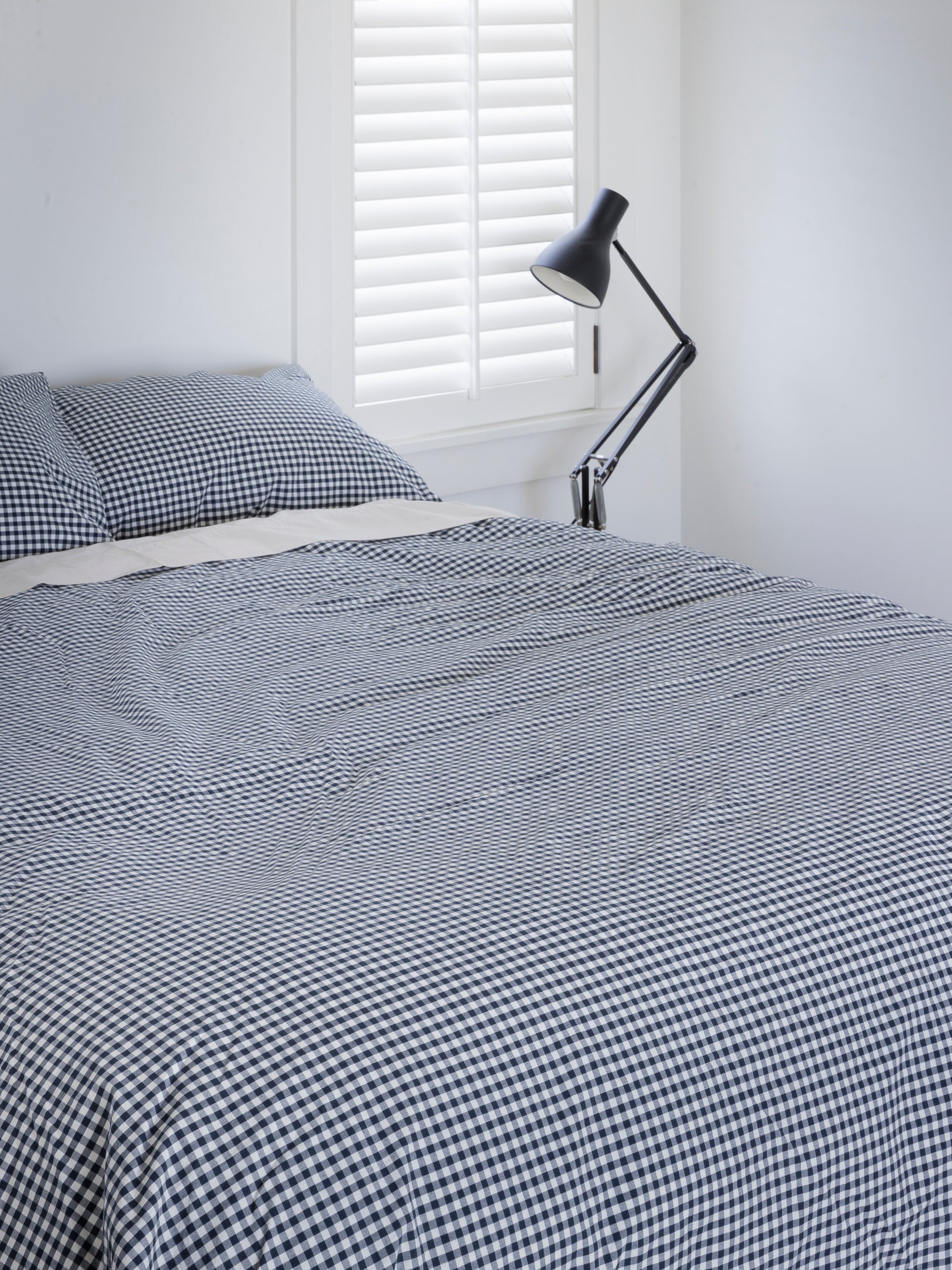 Gingham Organic Cotton Duvet Navy / US Californian King