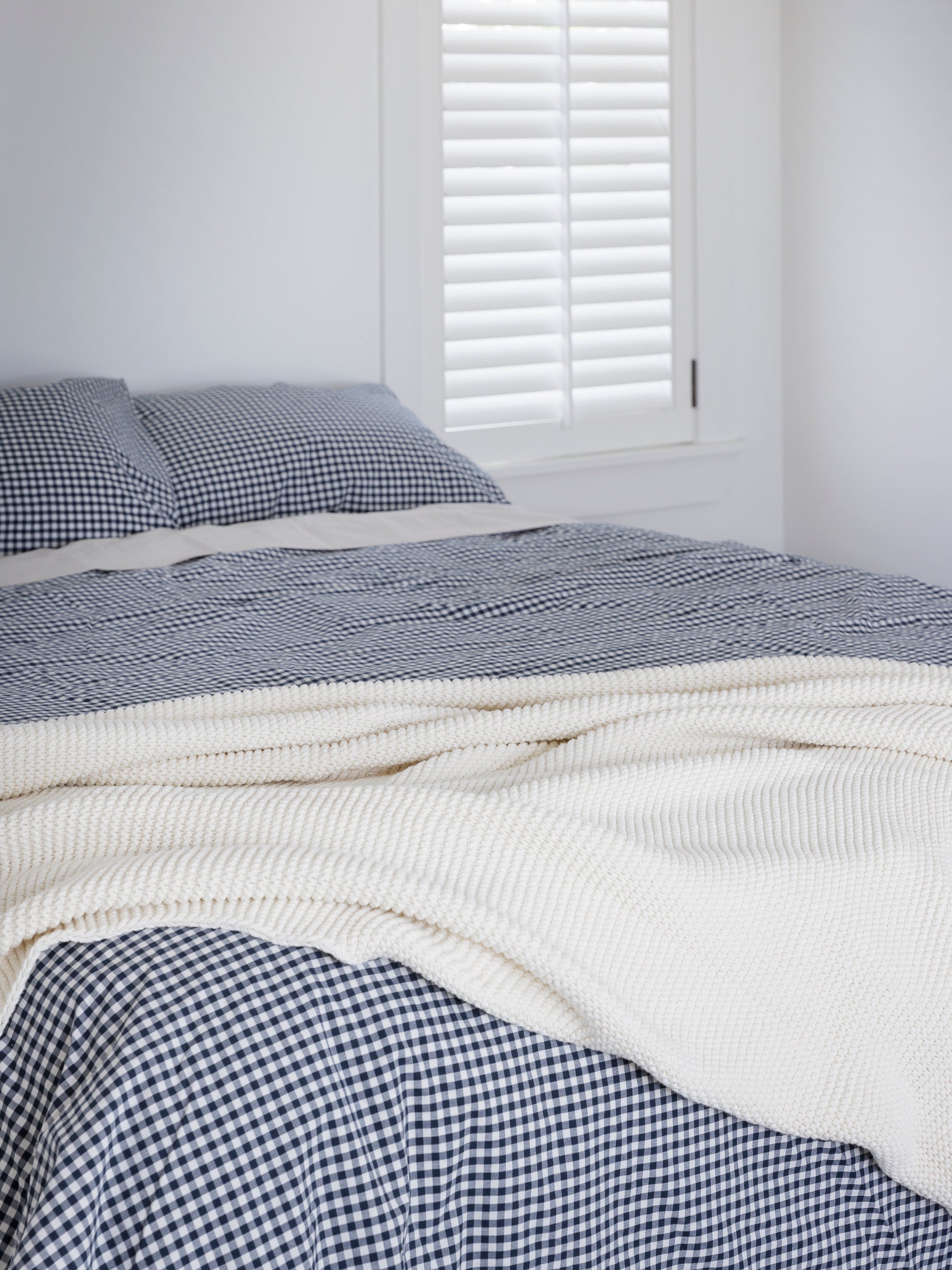 Gingham Organic Cotton Duvet Navy / US Californian King