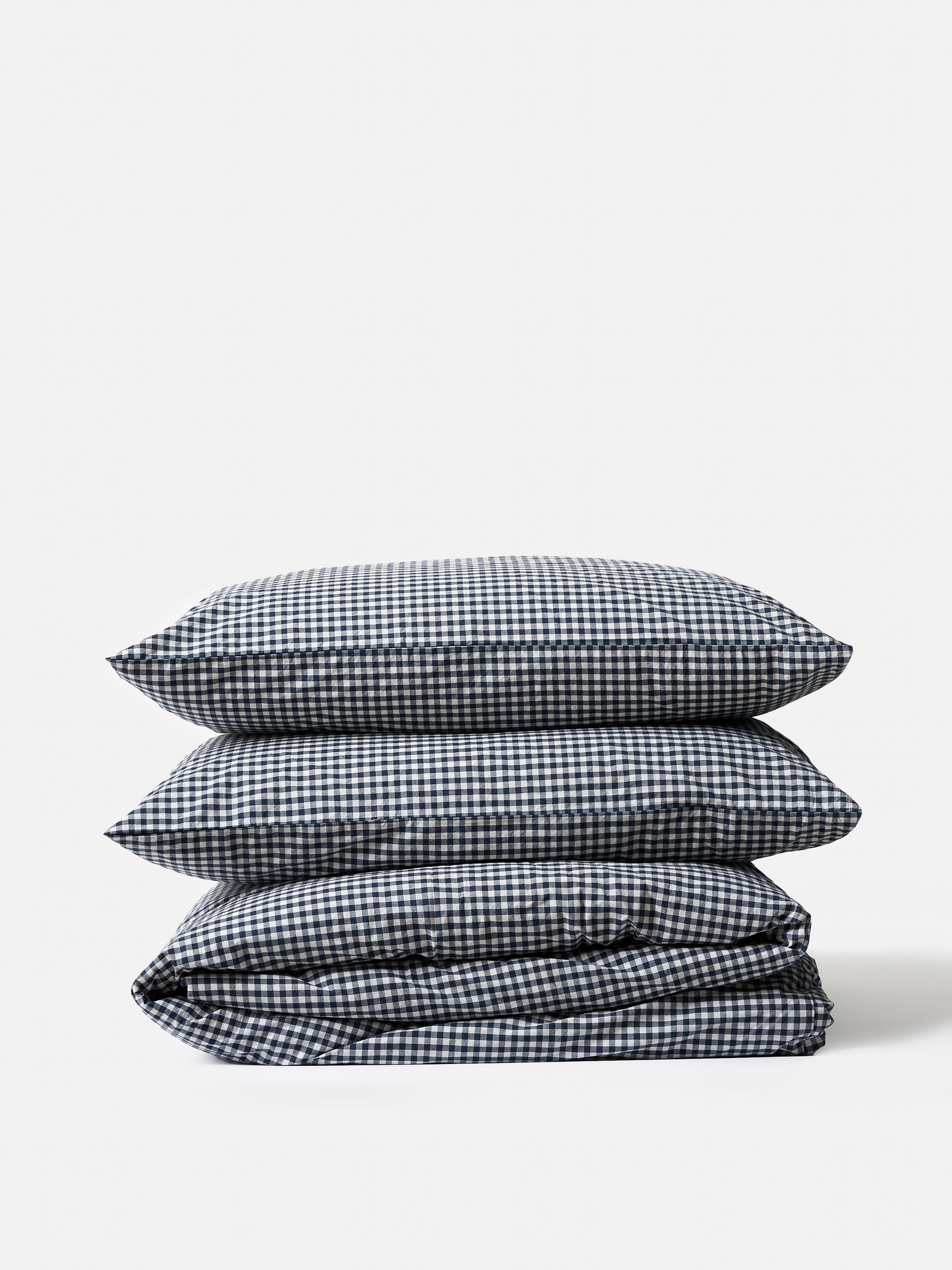 Gingham Organic Cotton Duvet Navy / US Queen