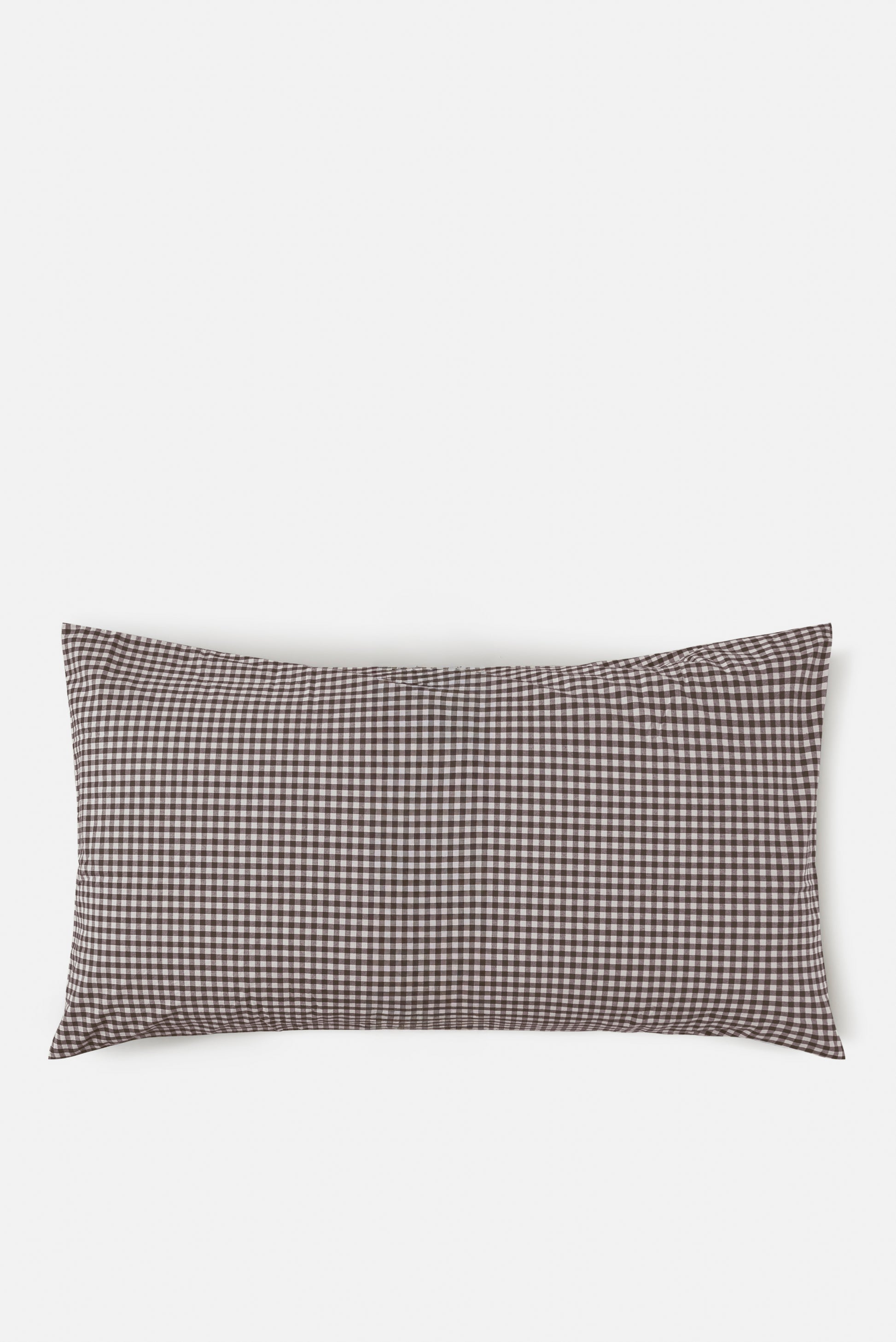 Gingham Organic Cotton Lodge Pillowcase Pair Cocoa / Lodge Pillowcase Pair