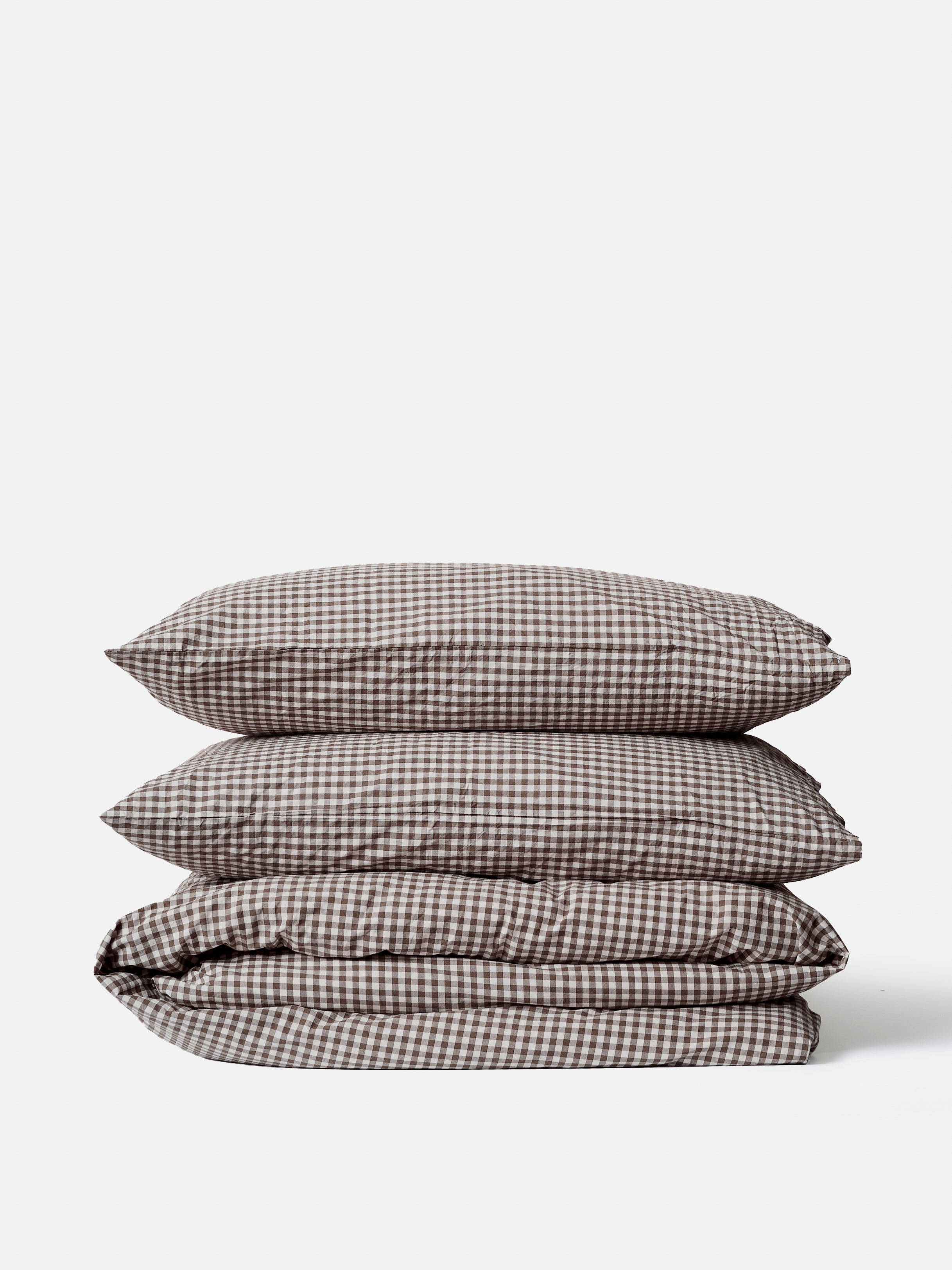 Gingham Organic Cotton Duvet Cocoa / US Californian King