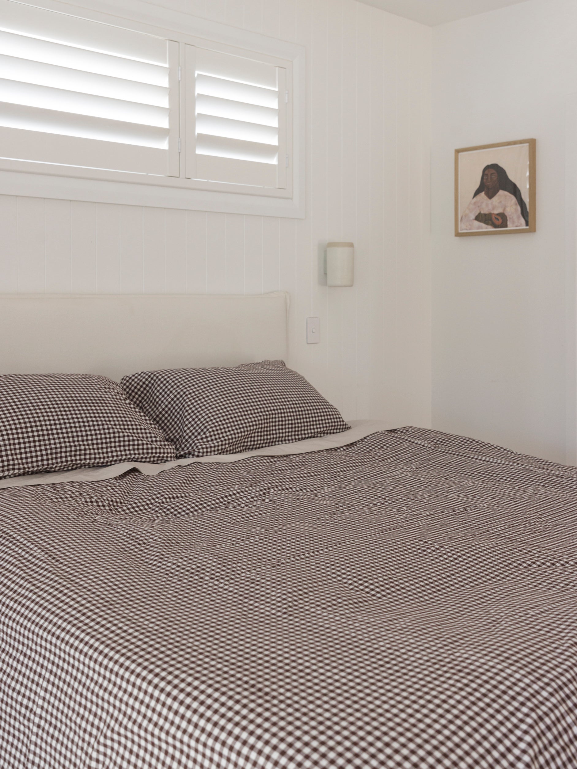 Gingham Organic Cotton Duvet Cocoa / US Californian King