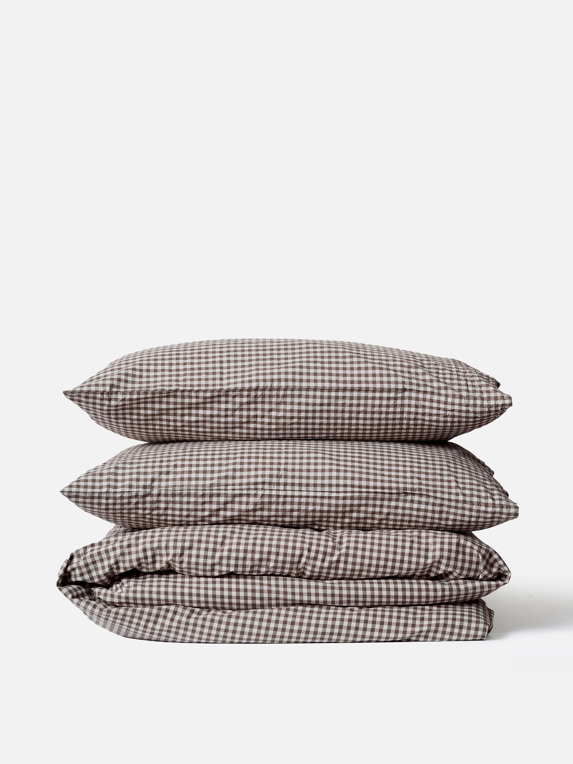 Gingham Organic Cotton Duvet Cocoa / US Queen
