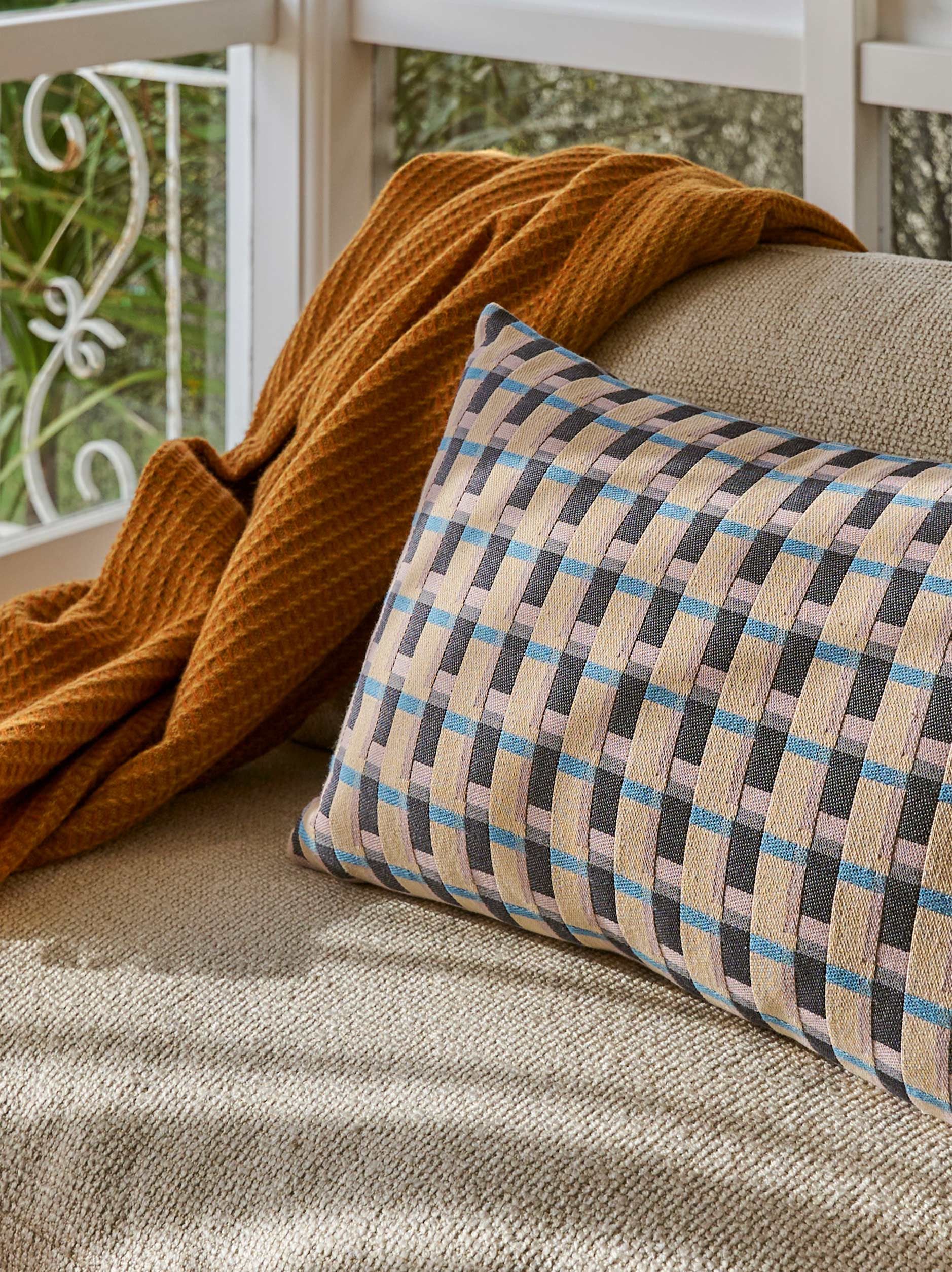 Civic Cushion Cover Cornflower/Multi / 23.62"L x 15.74"W