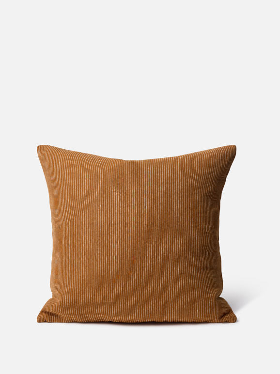 Fine Striped Linen Cushion Cover Orange Peel / 21.65" x 21.65"