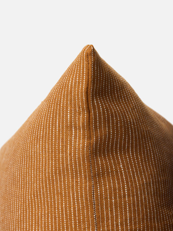 Fine Striped Linen Cushion Cover Orange Peel / 21.65" x 21.65"
