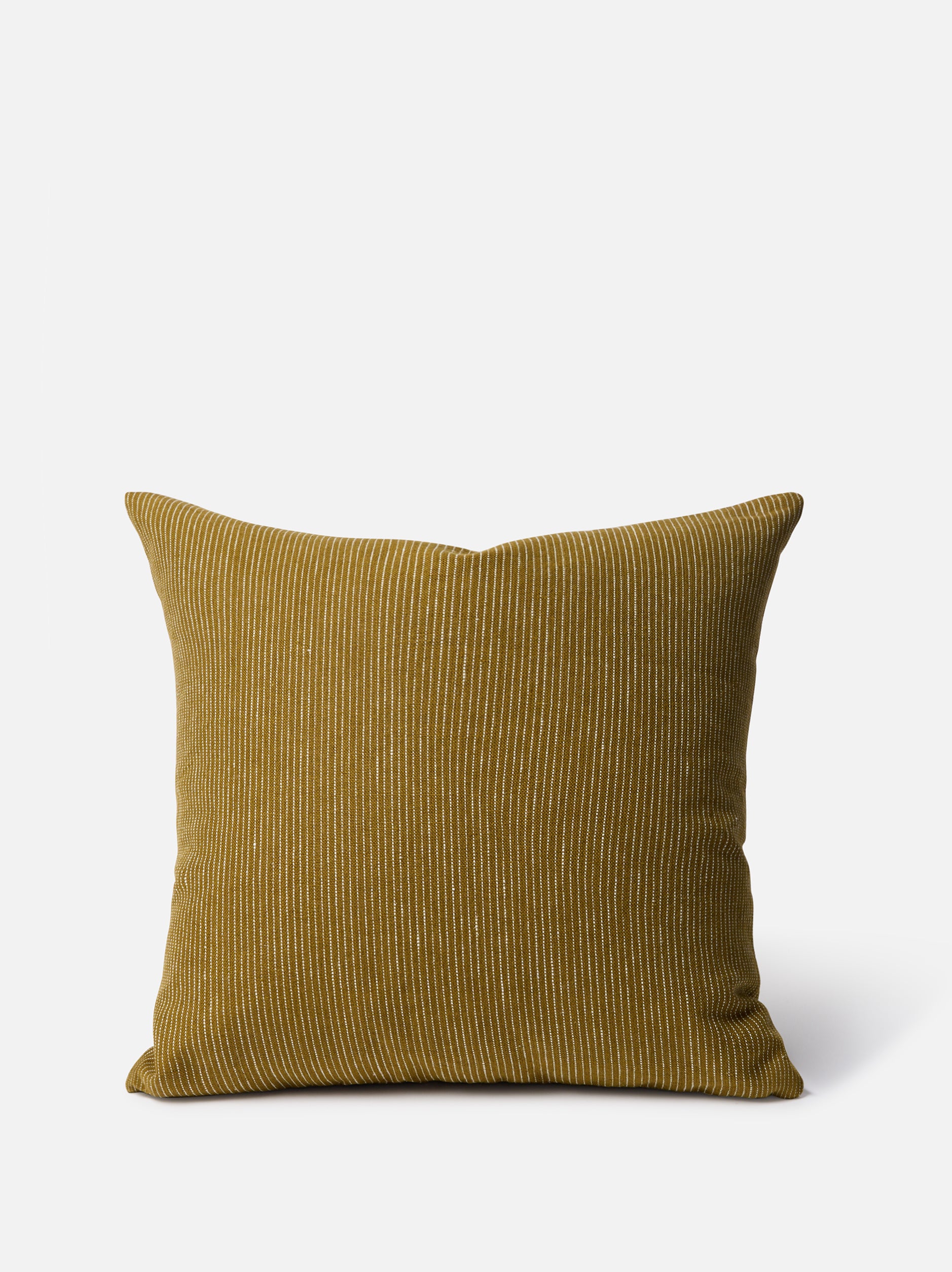 Fine Striped Linen Cushion Cover Caper / 21.65" x 21.65"