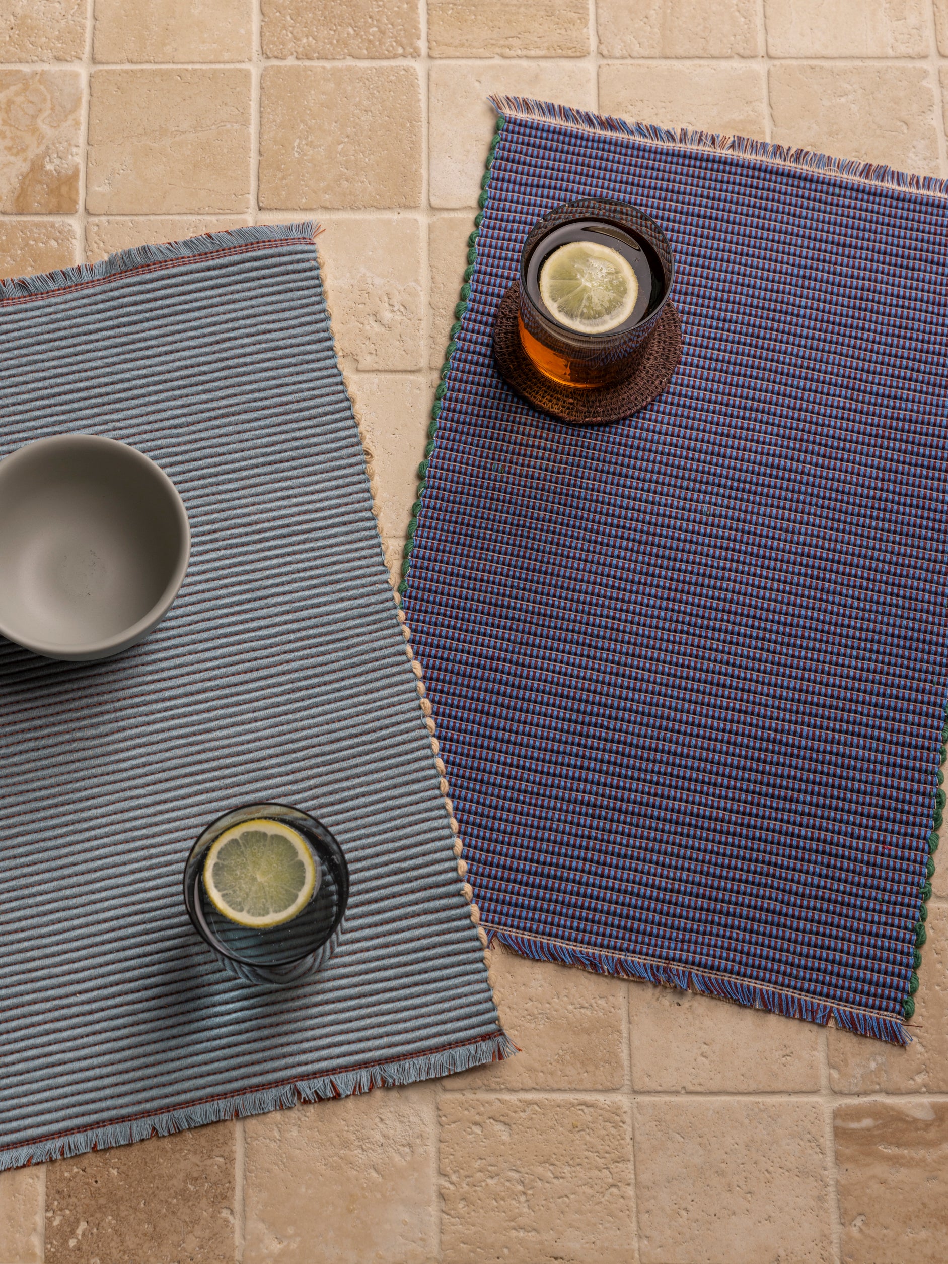 Albers Striped Placemat Wheat/Cornflower / One Size