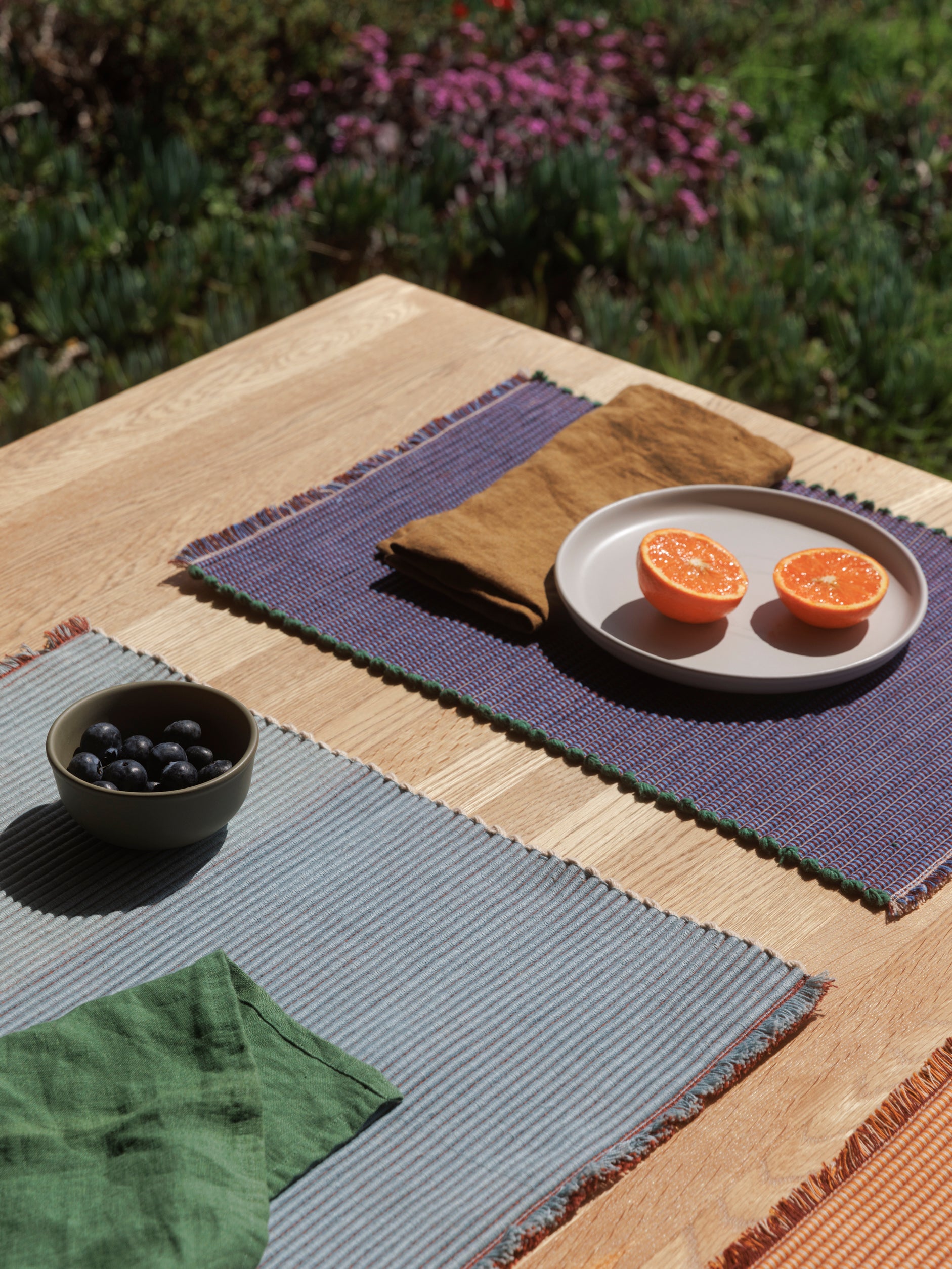 Albers Striped Placemat Cherry/Powder Blue / One Size