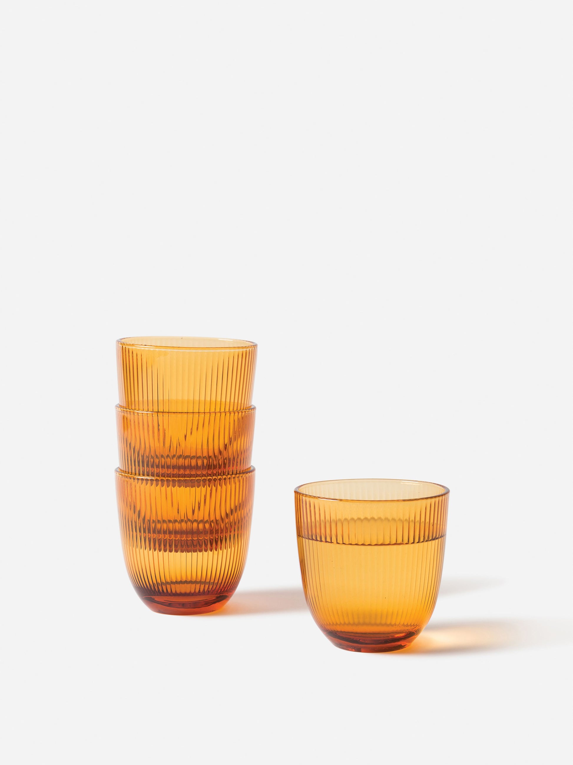 Rib Tumbler Set of 6 Amber / 8.5oz