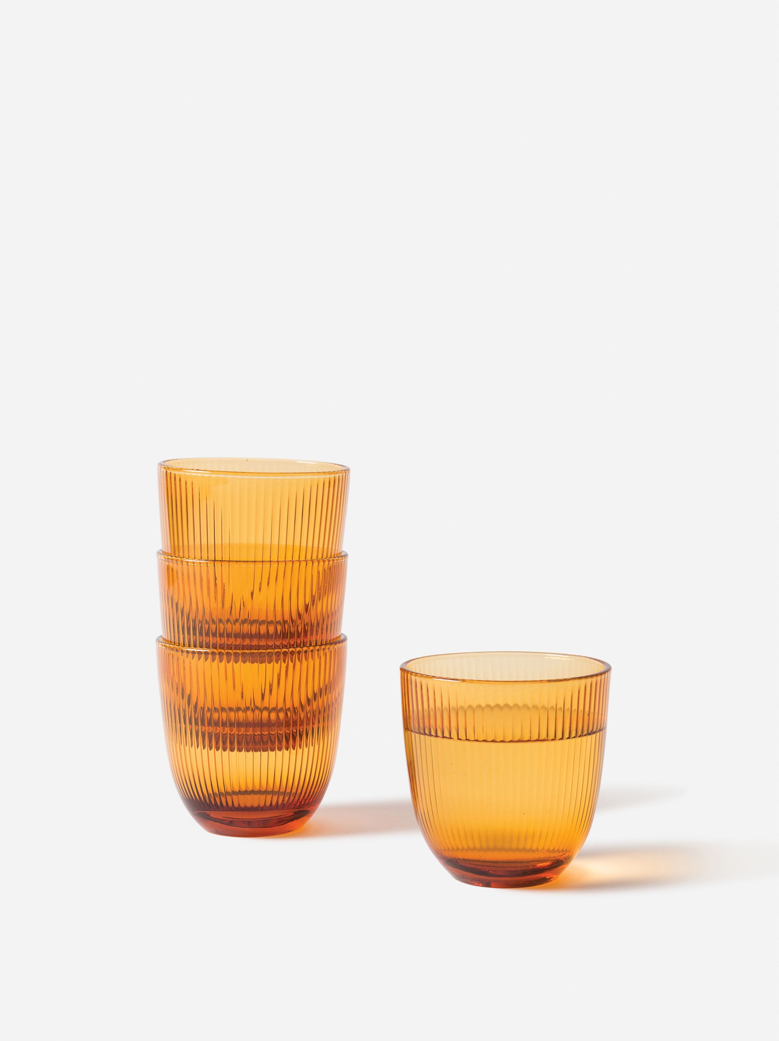 Rib Tumbler Set of 6 Amber / 8.5oz