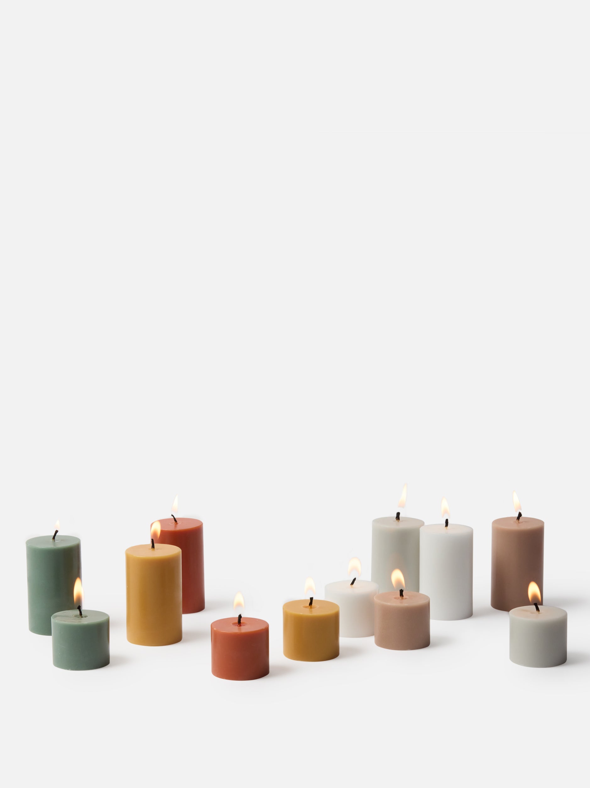 Pillar Candle Set/4 White / Small