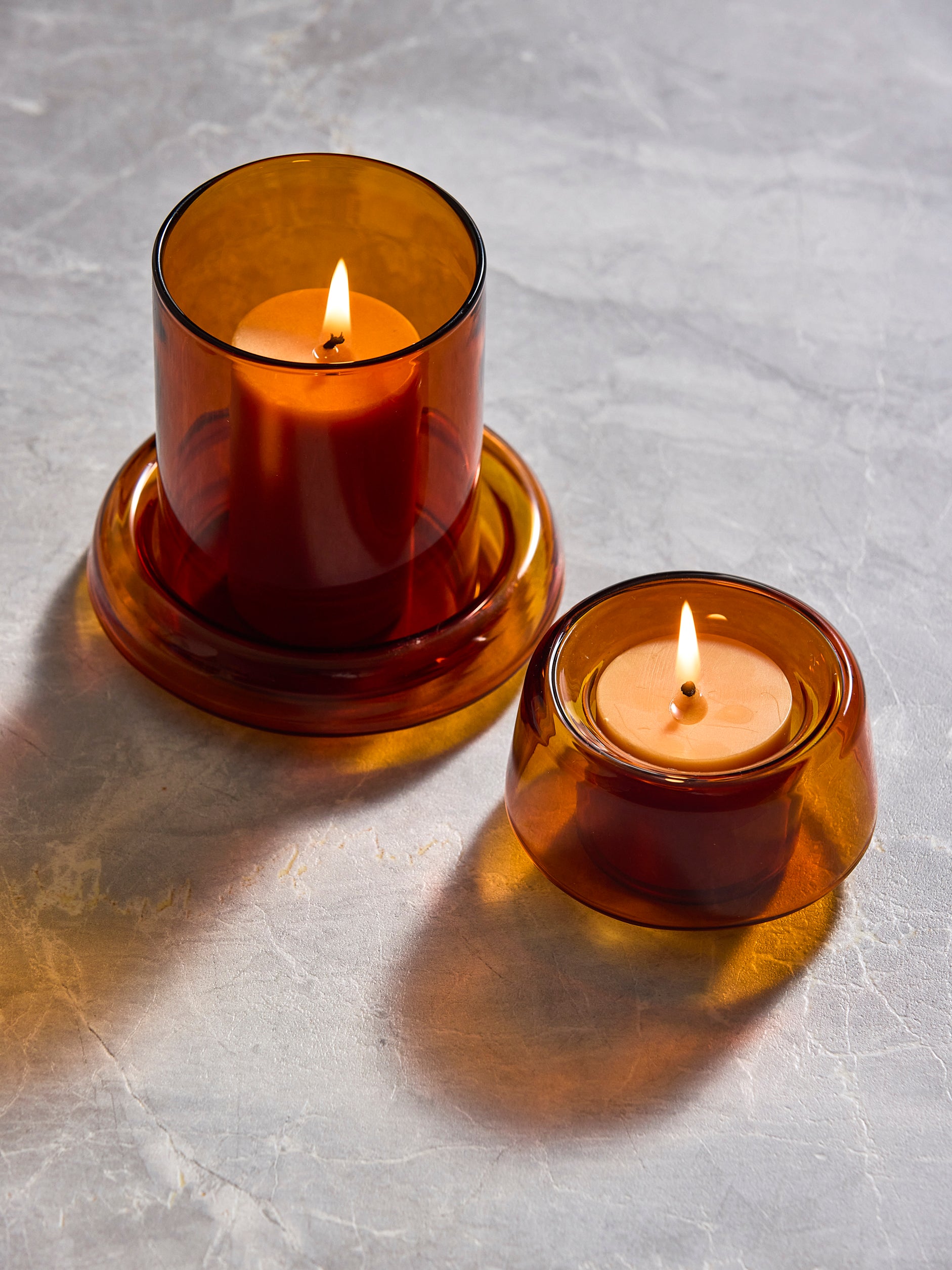 Pillar Candle Set/4 Honey / Medium